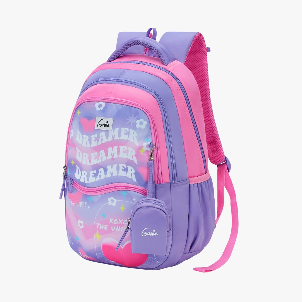 Genie Dreamer 27L Purple Juniors Backpack With Easy Access Pockets