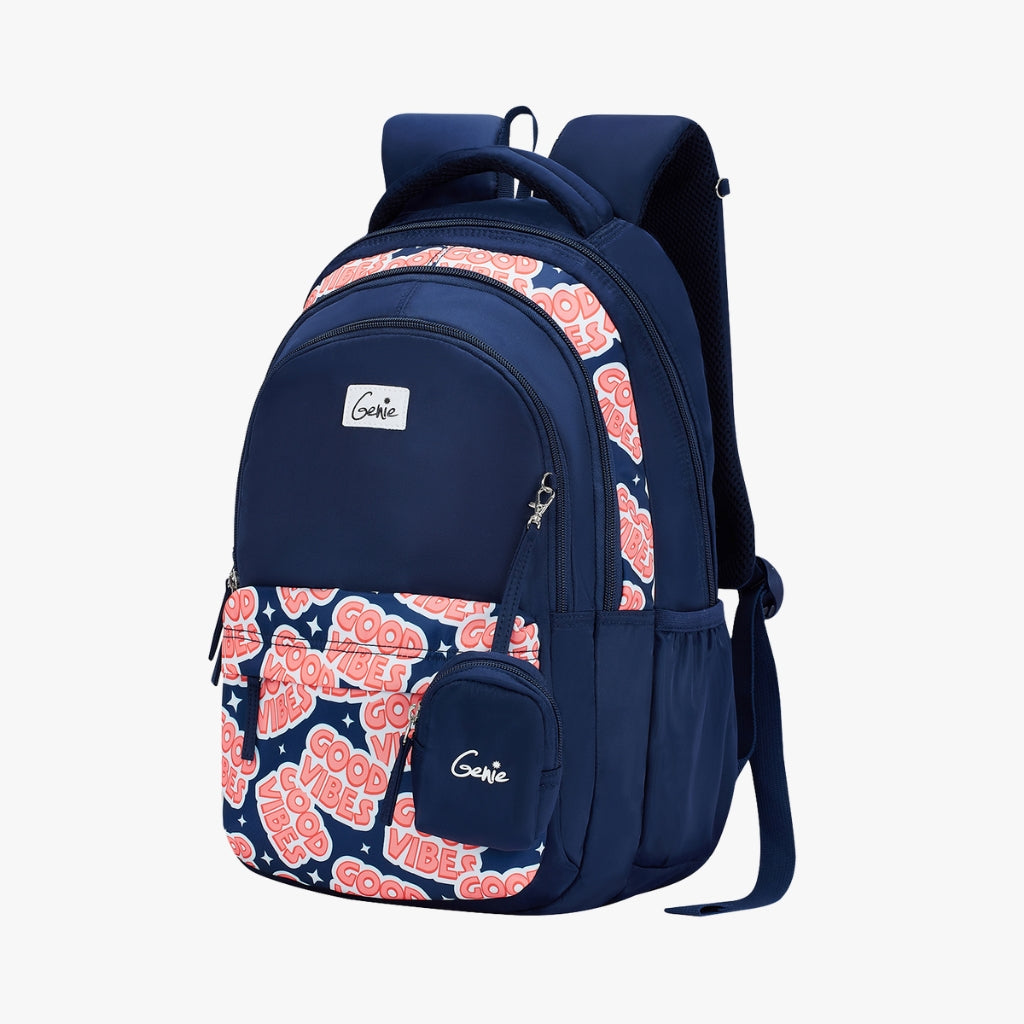 Genie Vibes 27L Navy Blue Juniors Backpack