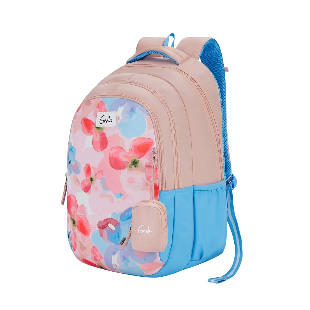 Genie Waterlily 36L Beige School Backpack With Premium Fabric