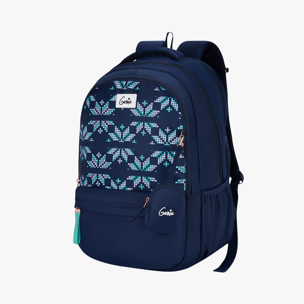 Genie Knots 40L Navy Blue Laptop Backpack With Laptop Sleeve