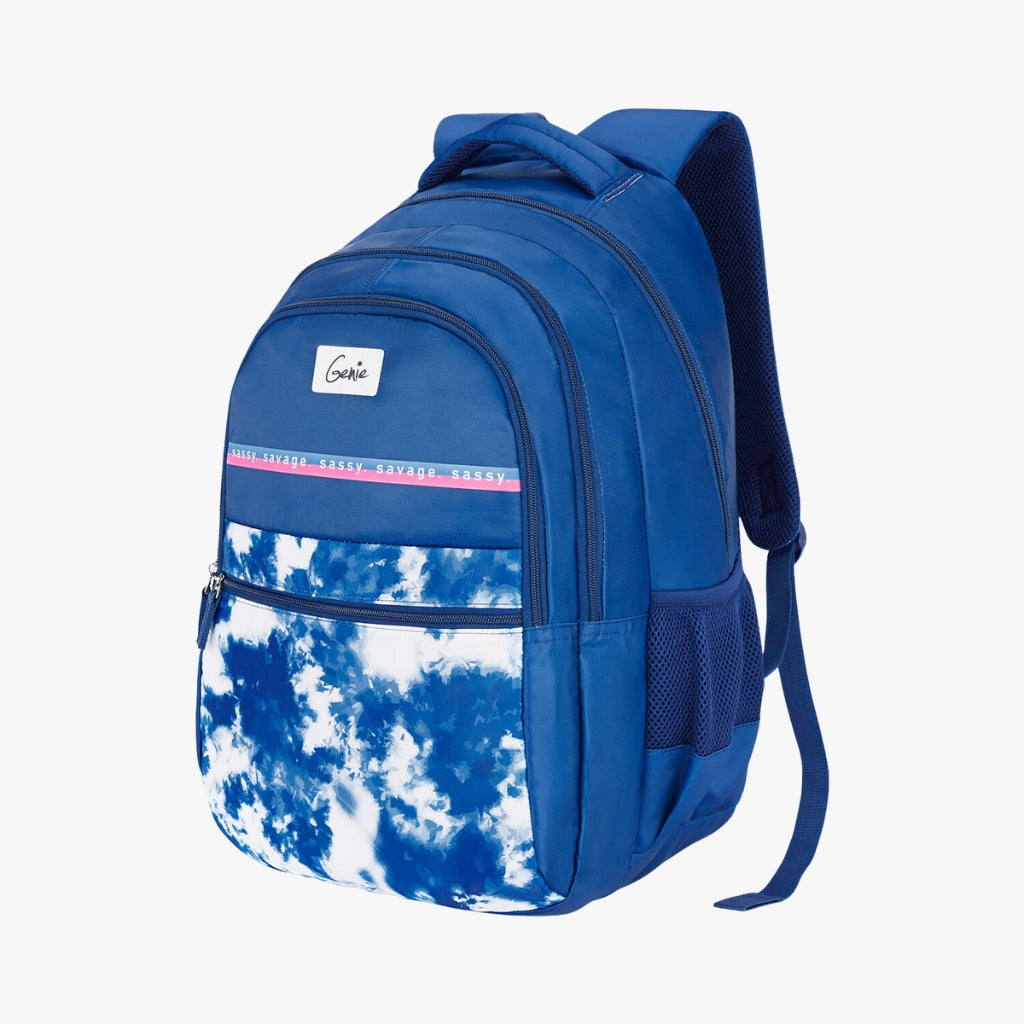 Genie Swirl 36L Blue Laptop Backpack With Laptop Sleeve