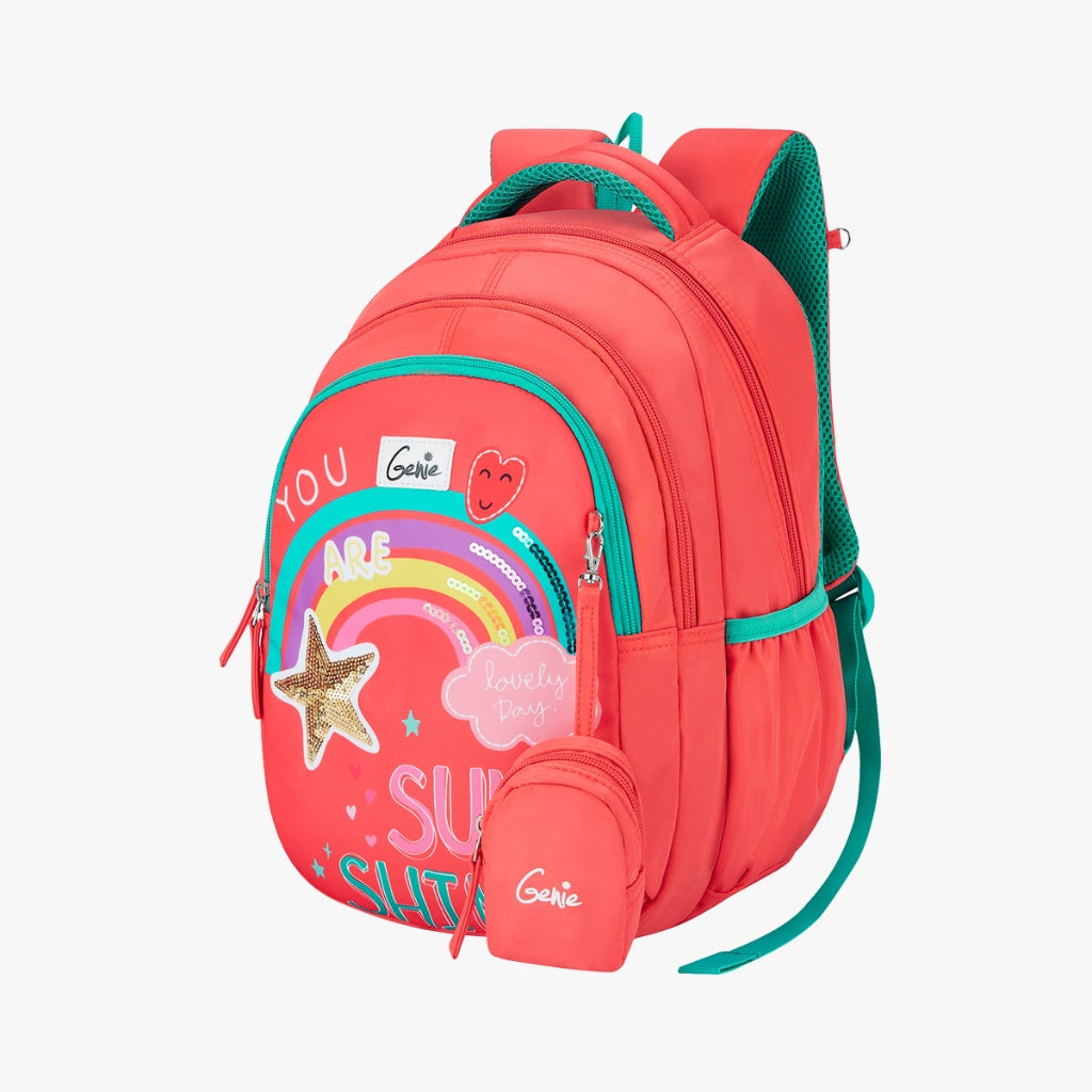 Rainbow Small Backpack for Kids Coral1