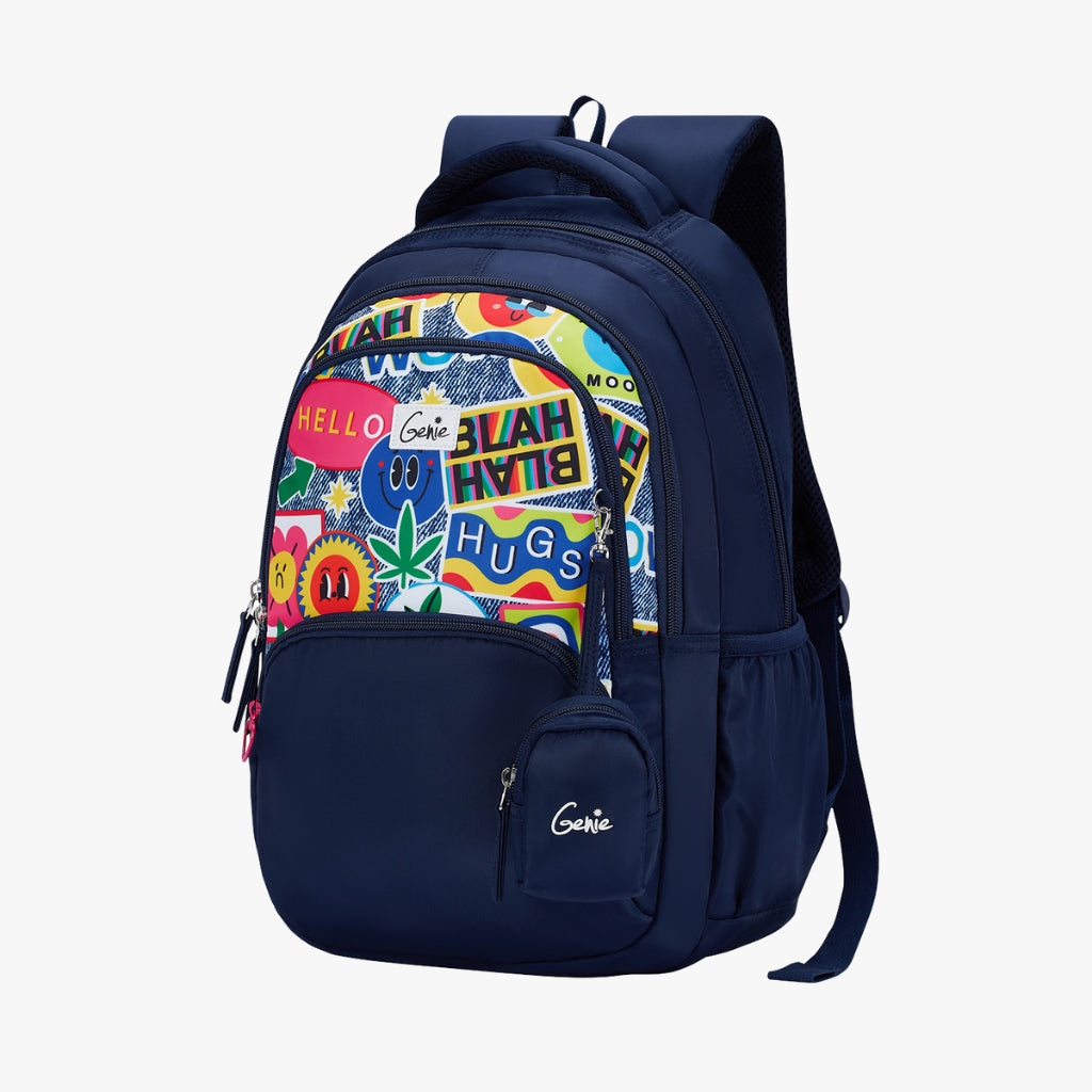 Genie Blahblah 27L Navy Blue Juniors Backpack