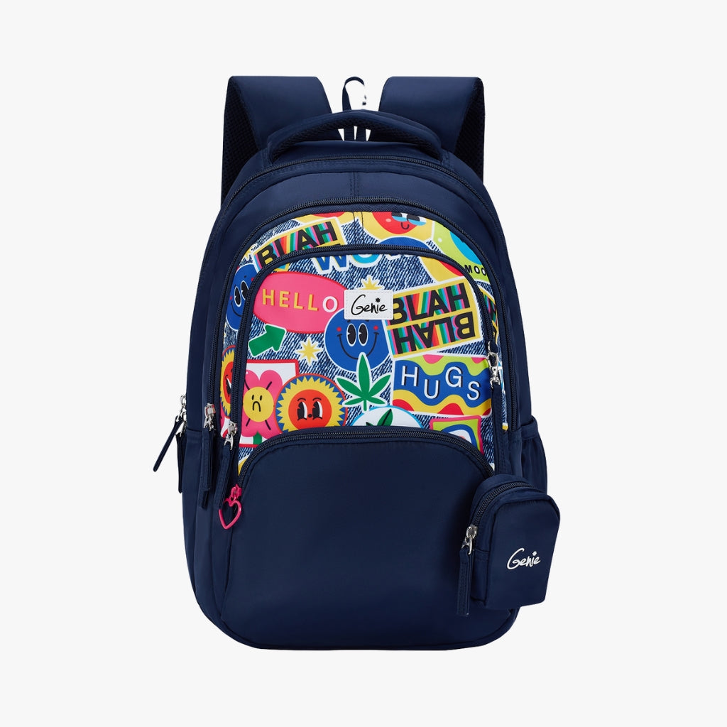 Genie Blahblah 27L Navy Blue Juniors Backpack