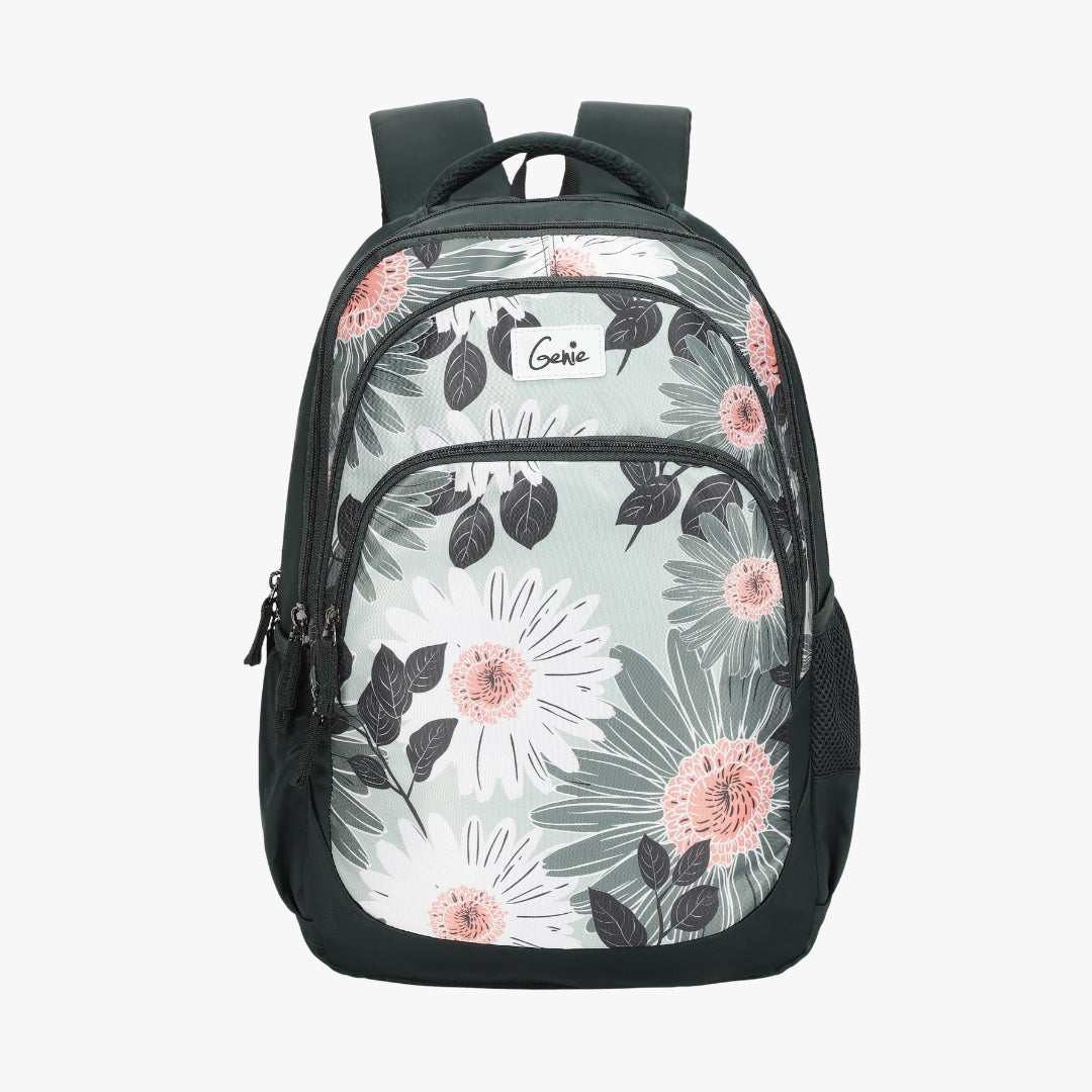 green genie backpack with floral print
