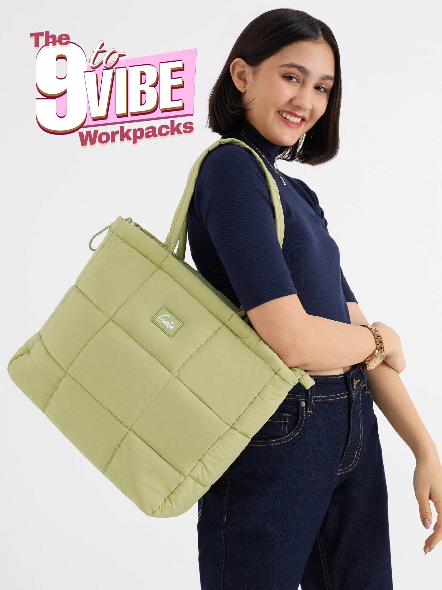 Halotote 18L Green Tote Bag With Laptop Sleeve