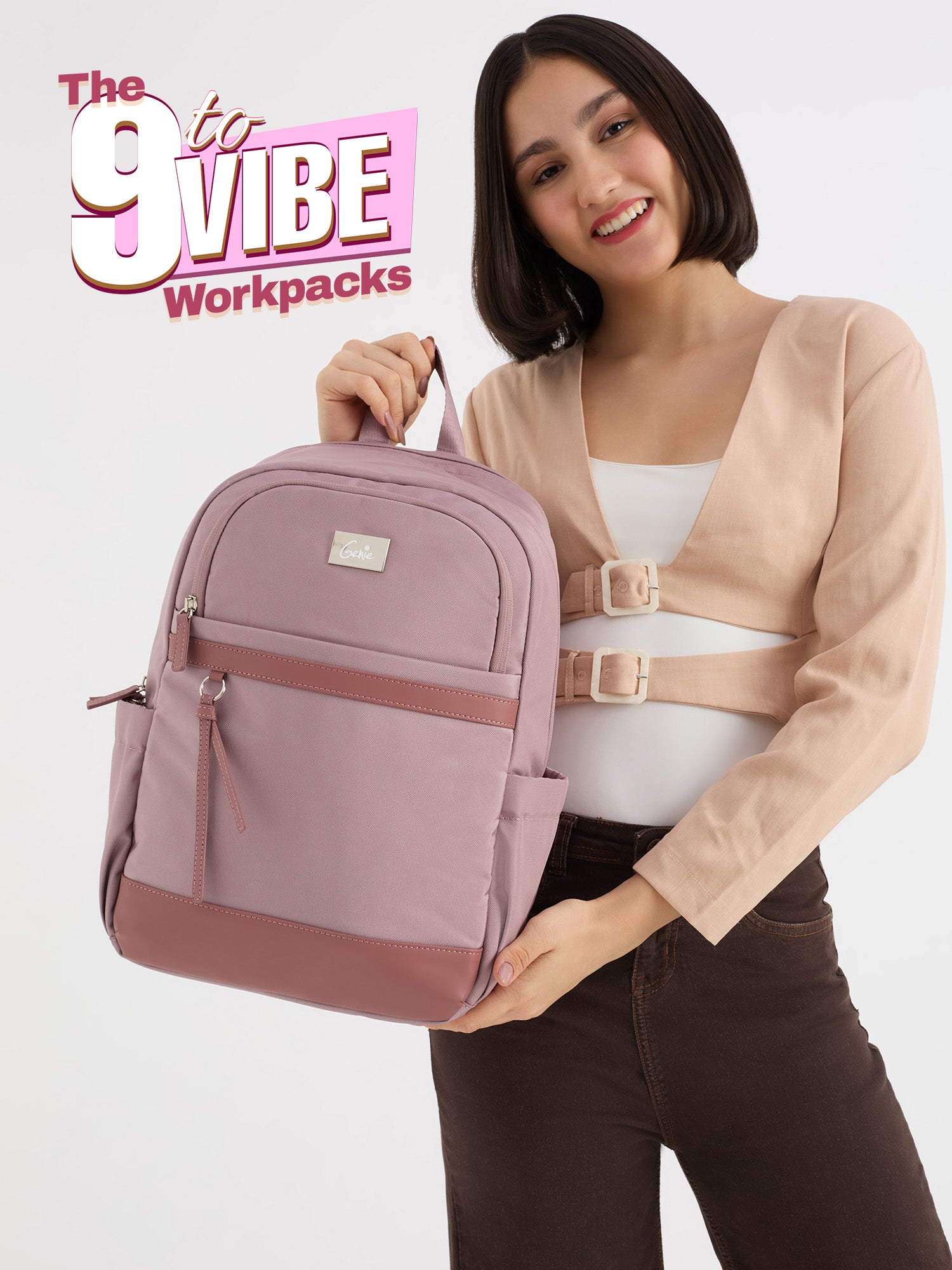 Clea 27 L Pink Formal Backpack With Laptop Sleeve