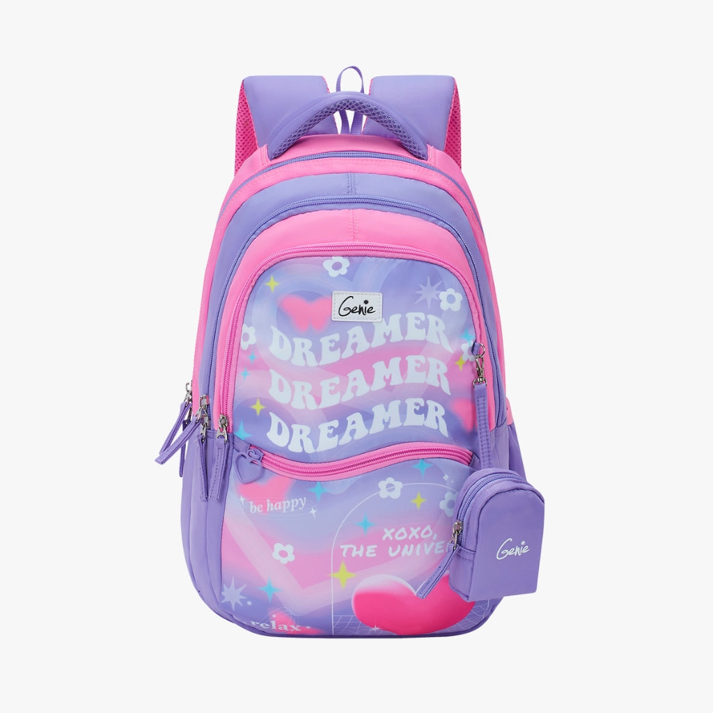 Genie Dreamer 27L Purple Juniors Backpack With Easy Access Pockets