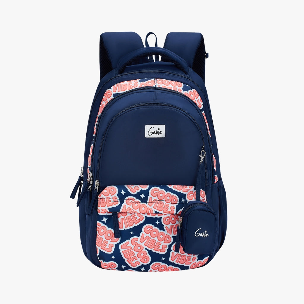 Genie Vibes 27L Navy Blue Juniors Backpack