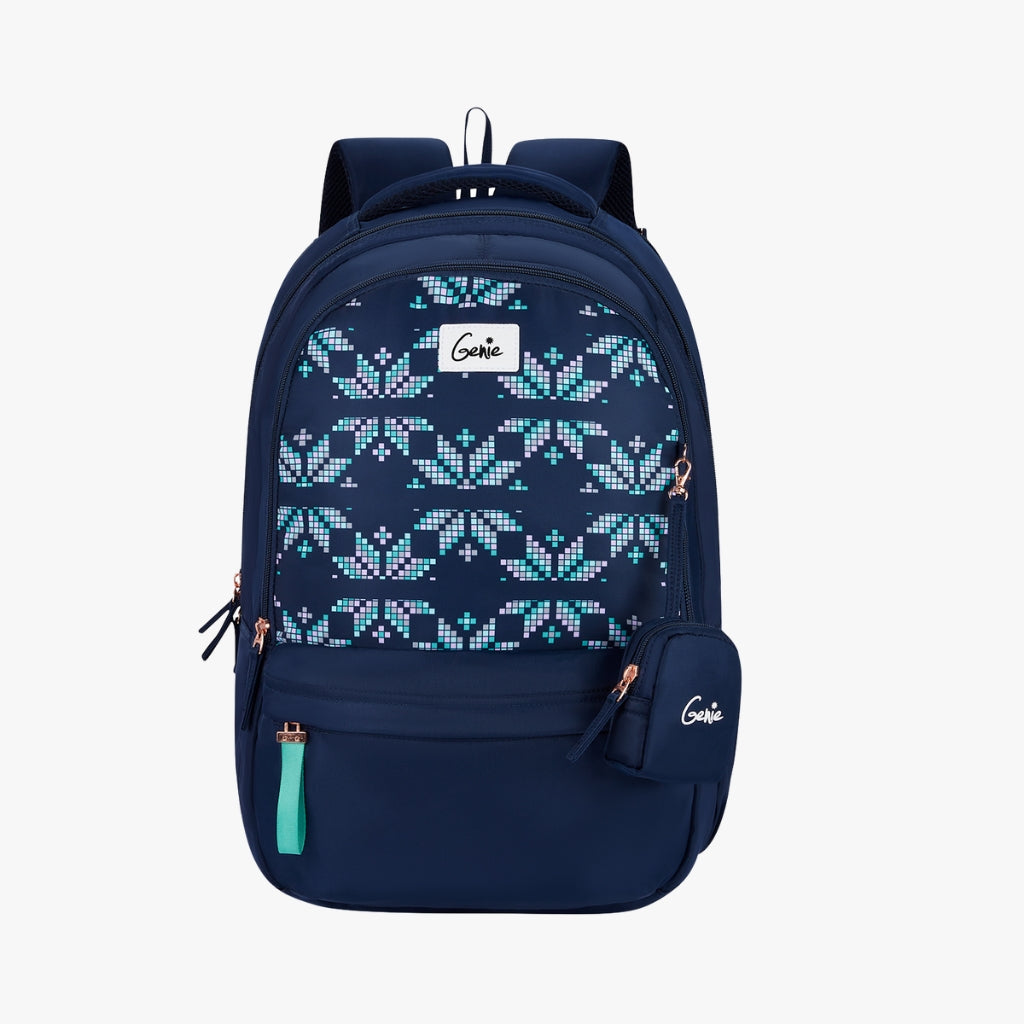 Genie Knots 40L Navy Blue Laptop Backpack With Laptop Sleeve