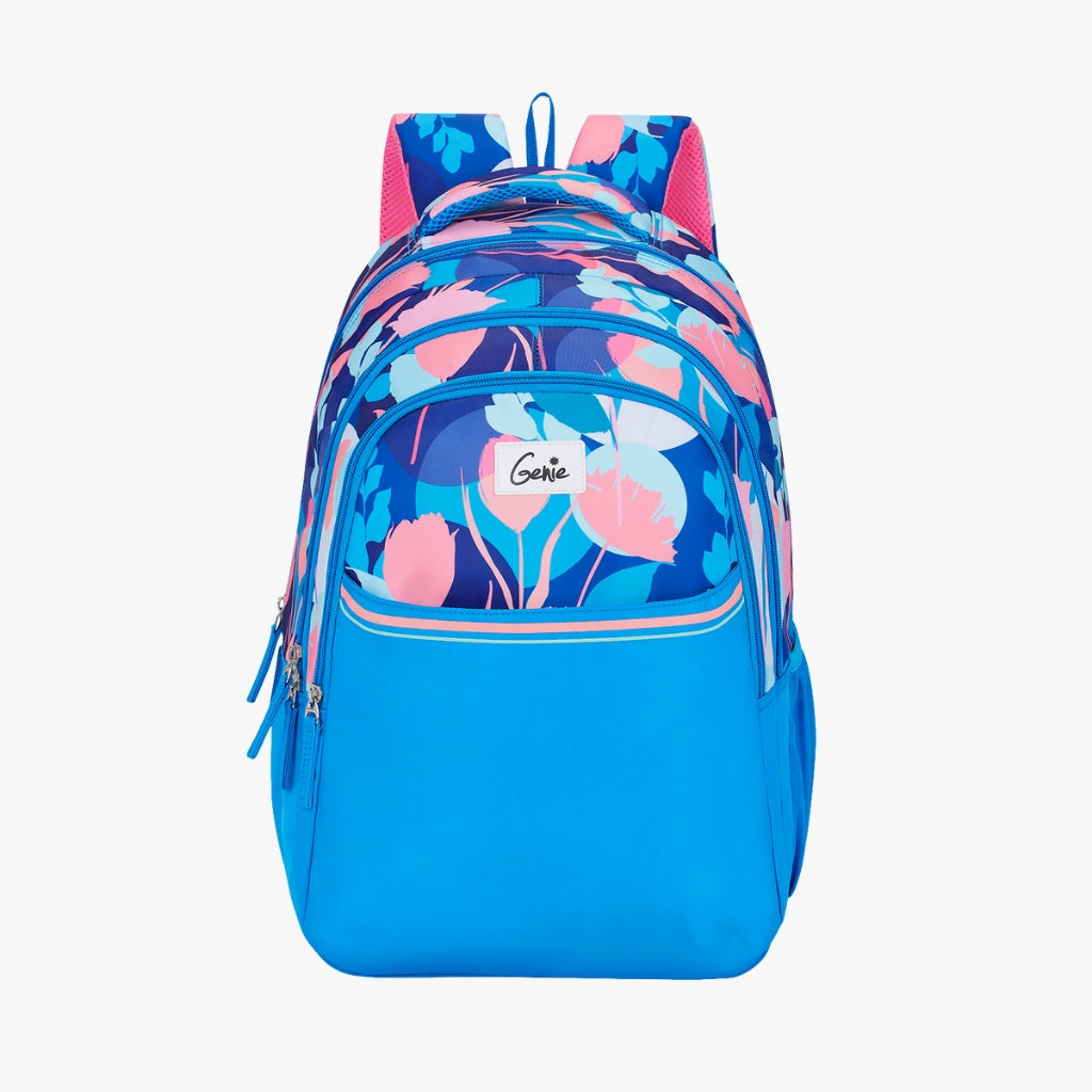 Genie Moonflower 36L Blue Laptop Backpack With Raincover