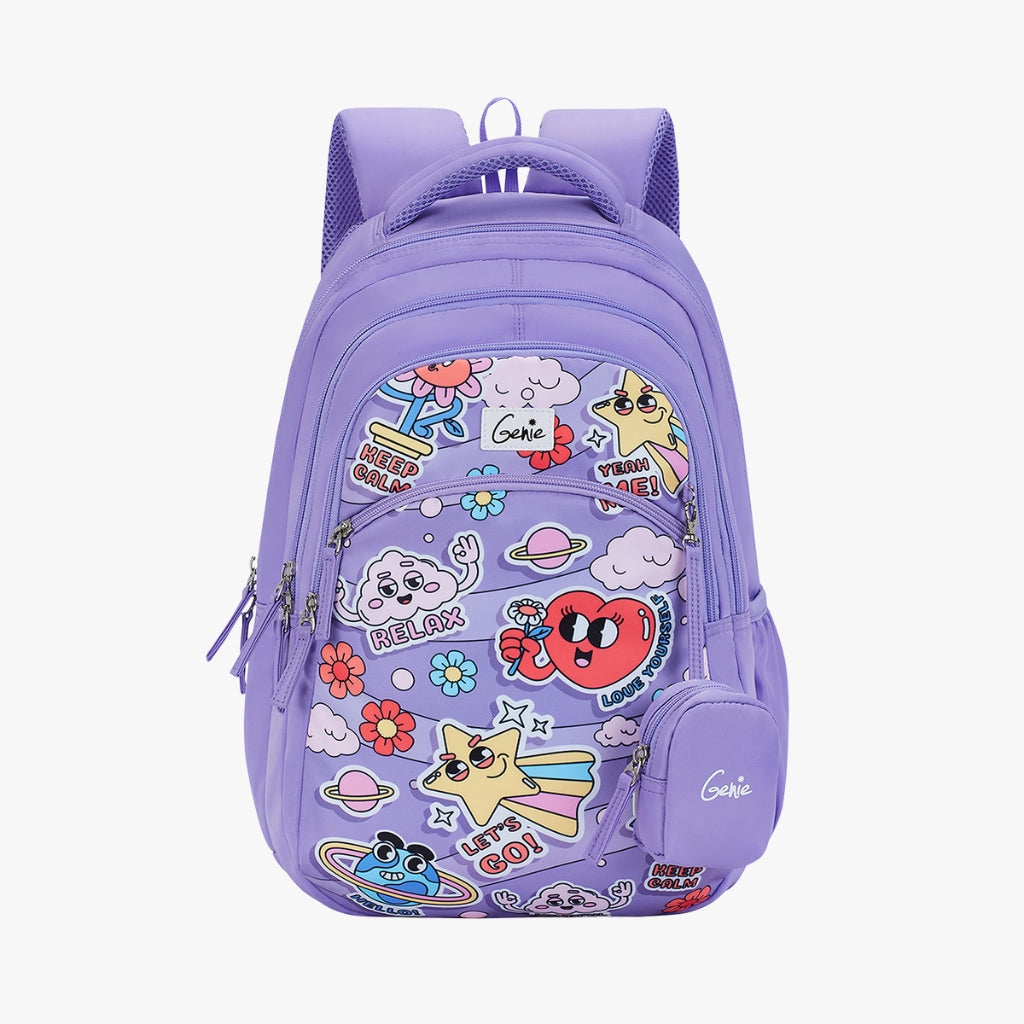 Genie Pearl 27L Purple Juniors Backpack With Easy Access Pockets