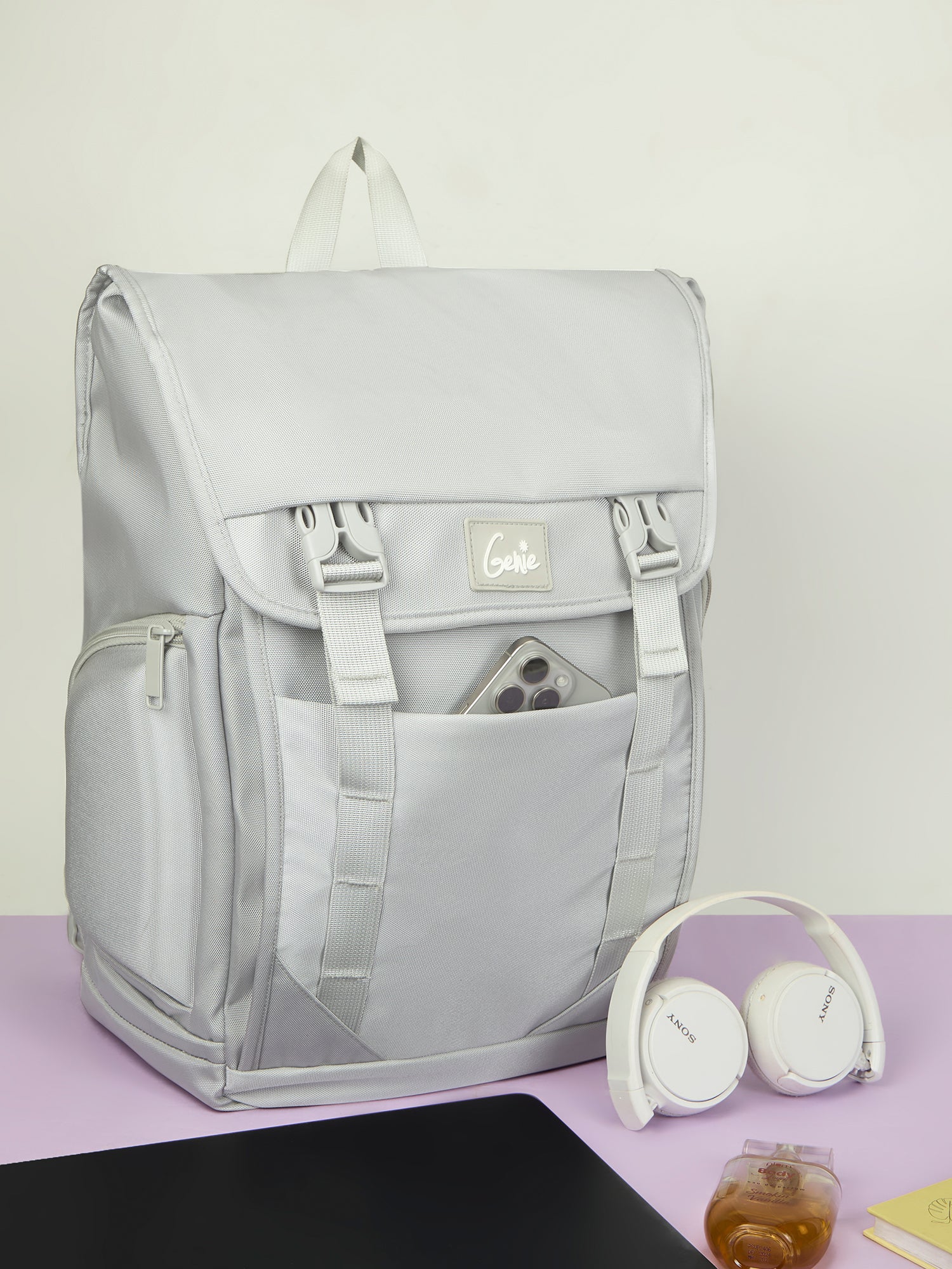 Skye 27L Grey Casual Backpack With Laptop Sleeve