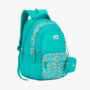 Genie Vibes 27L Teal Juniors Backpack With Easy access Pockets