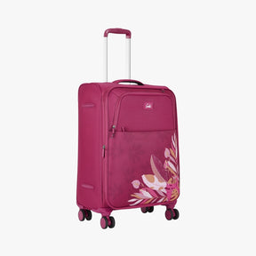 Genie Bloom Wine Red Trolley Bag With Dual Wheels & TSA Lock