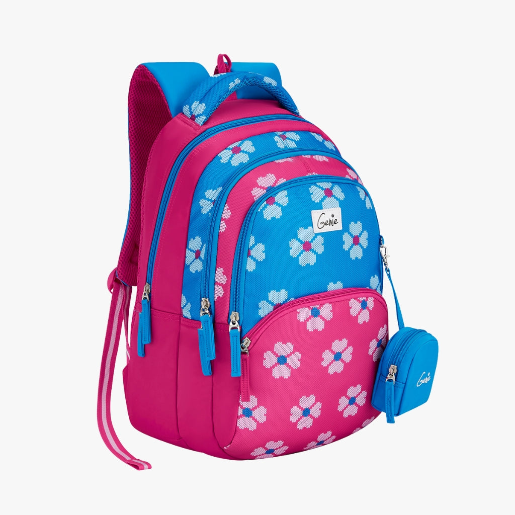 Genie Crimson 27L Blue Juniors Backpack With Easy Access Pockets