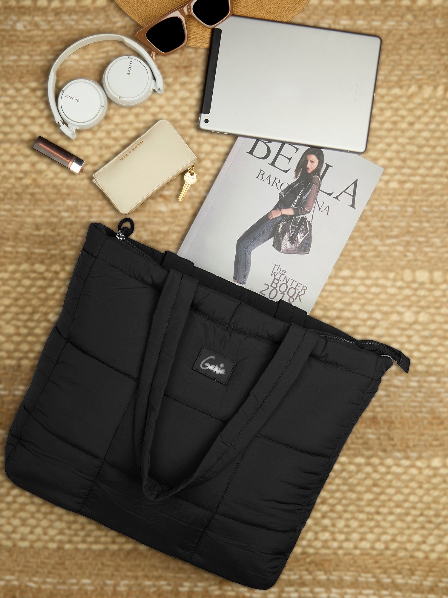 Halotote 18L Black Tote Bag With Laptop Sleeve
