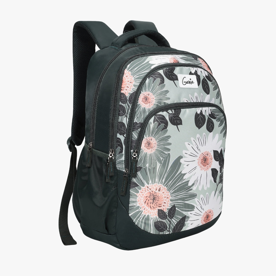 genie floral print backpack with mesh pocket