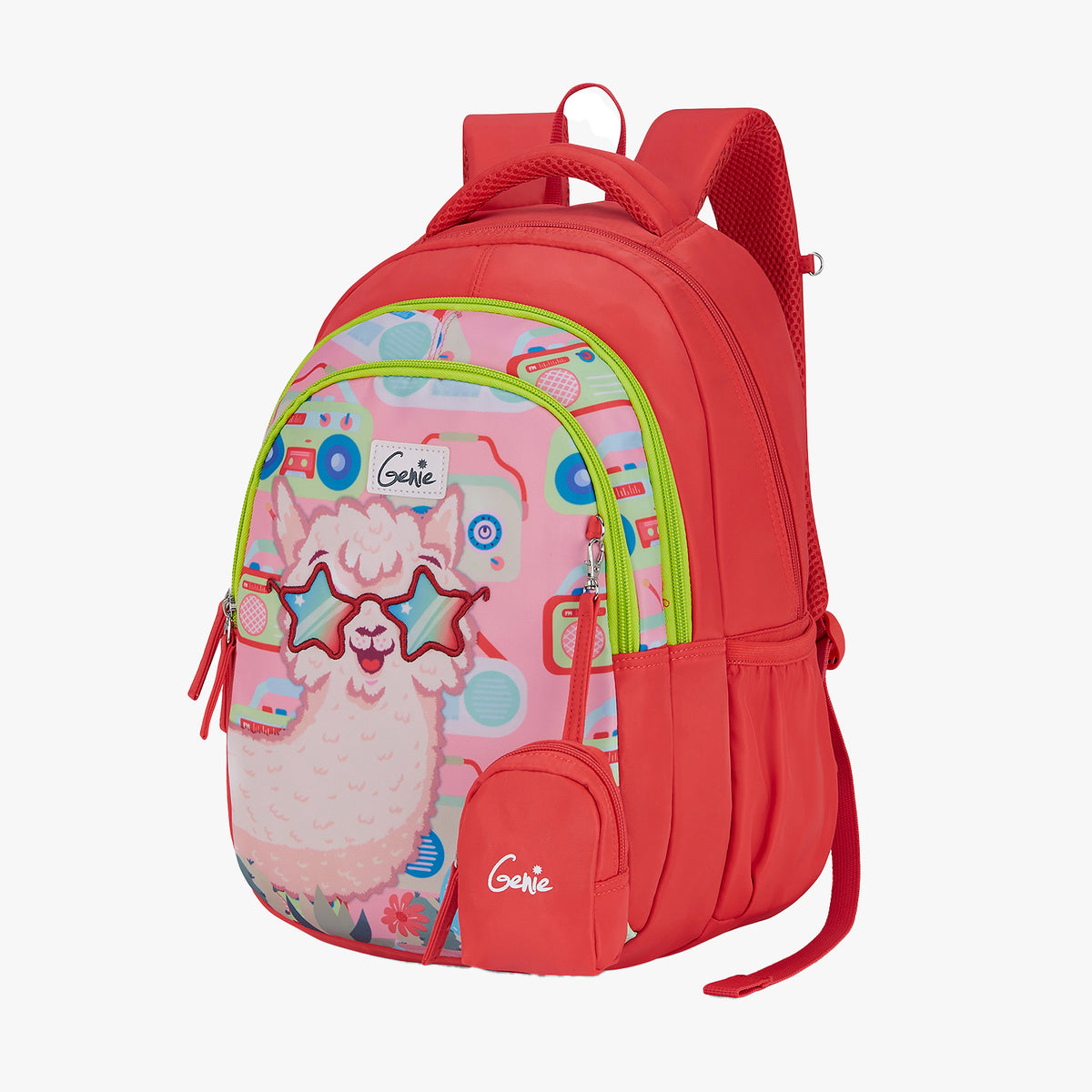 Llama Drama Small Backpack for Kids - Coral