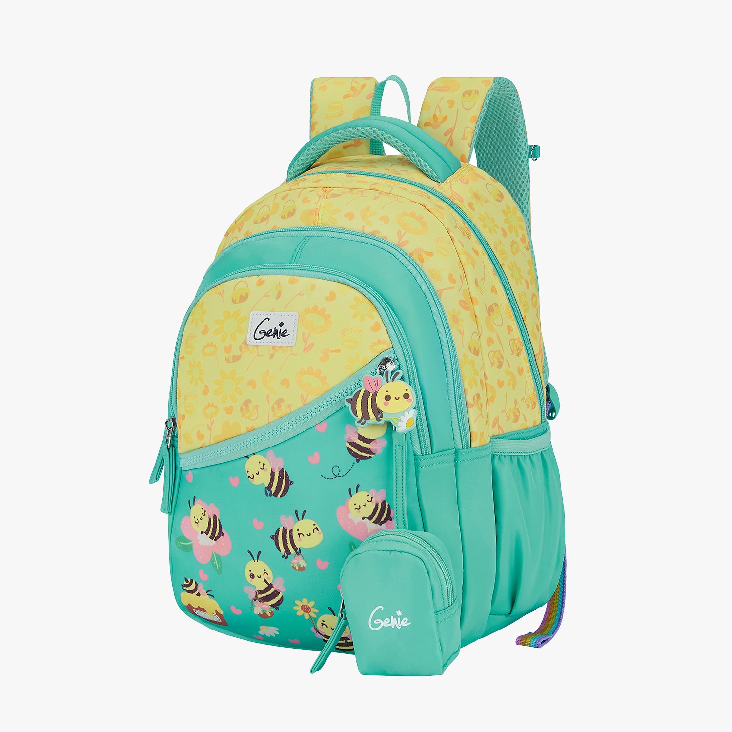 girls teal mini backpack Buy Genie Beehappy 20L School Online making the backpack easily LP0820 Amerileather Leather Three Way COLOR:BLACK/CHARTREUSE