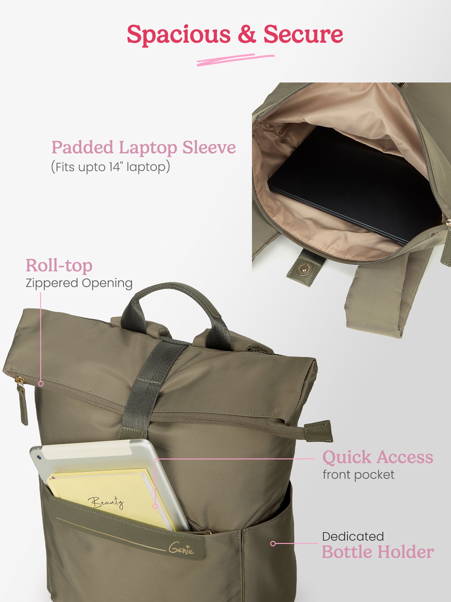 Rogue 27 L Olive Top Open Formal Backpack with Laptop Sleeve