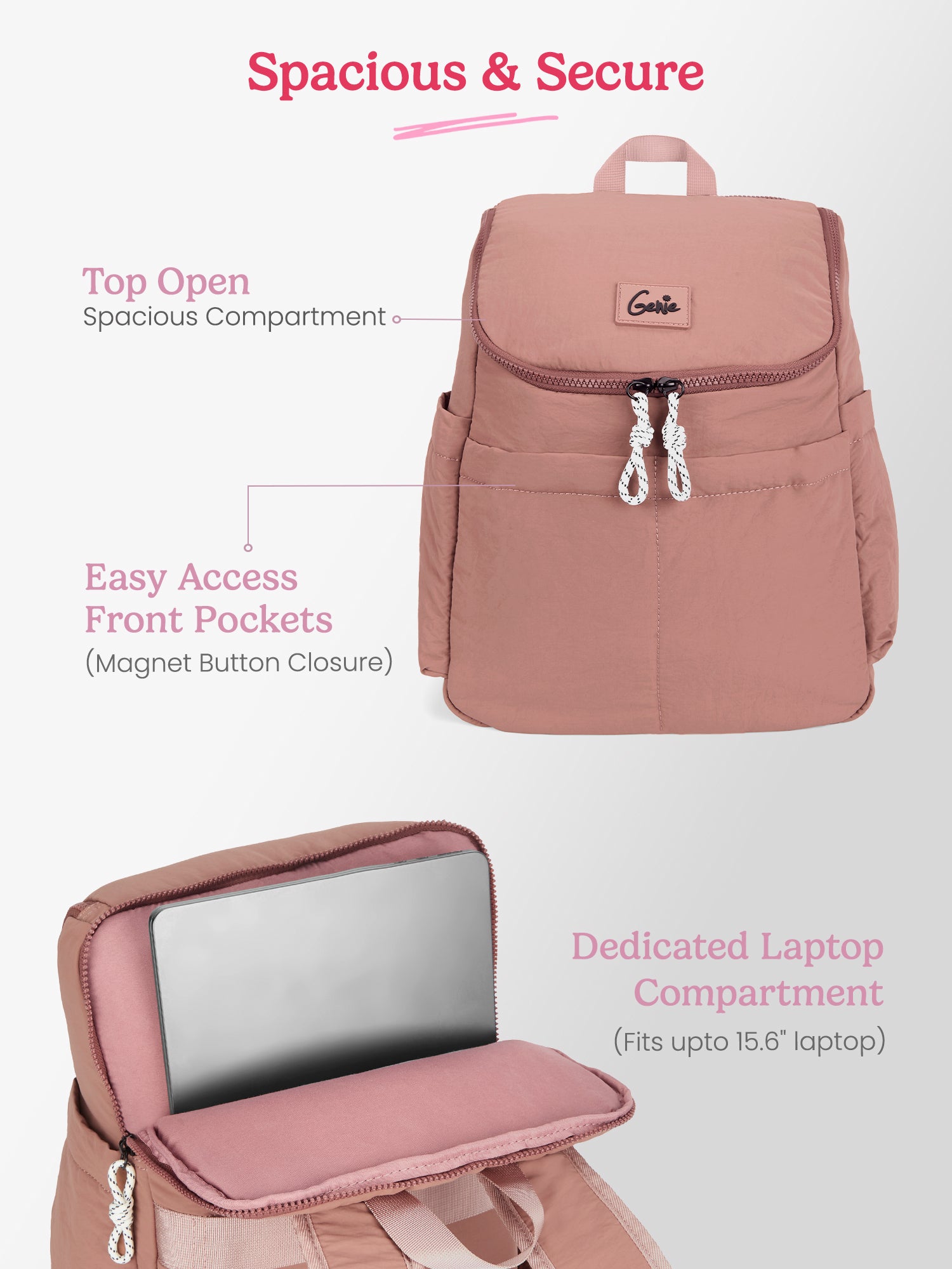 Plushpack 27L Red Casual Backpack With Laptop Sleeve