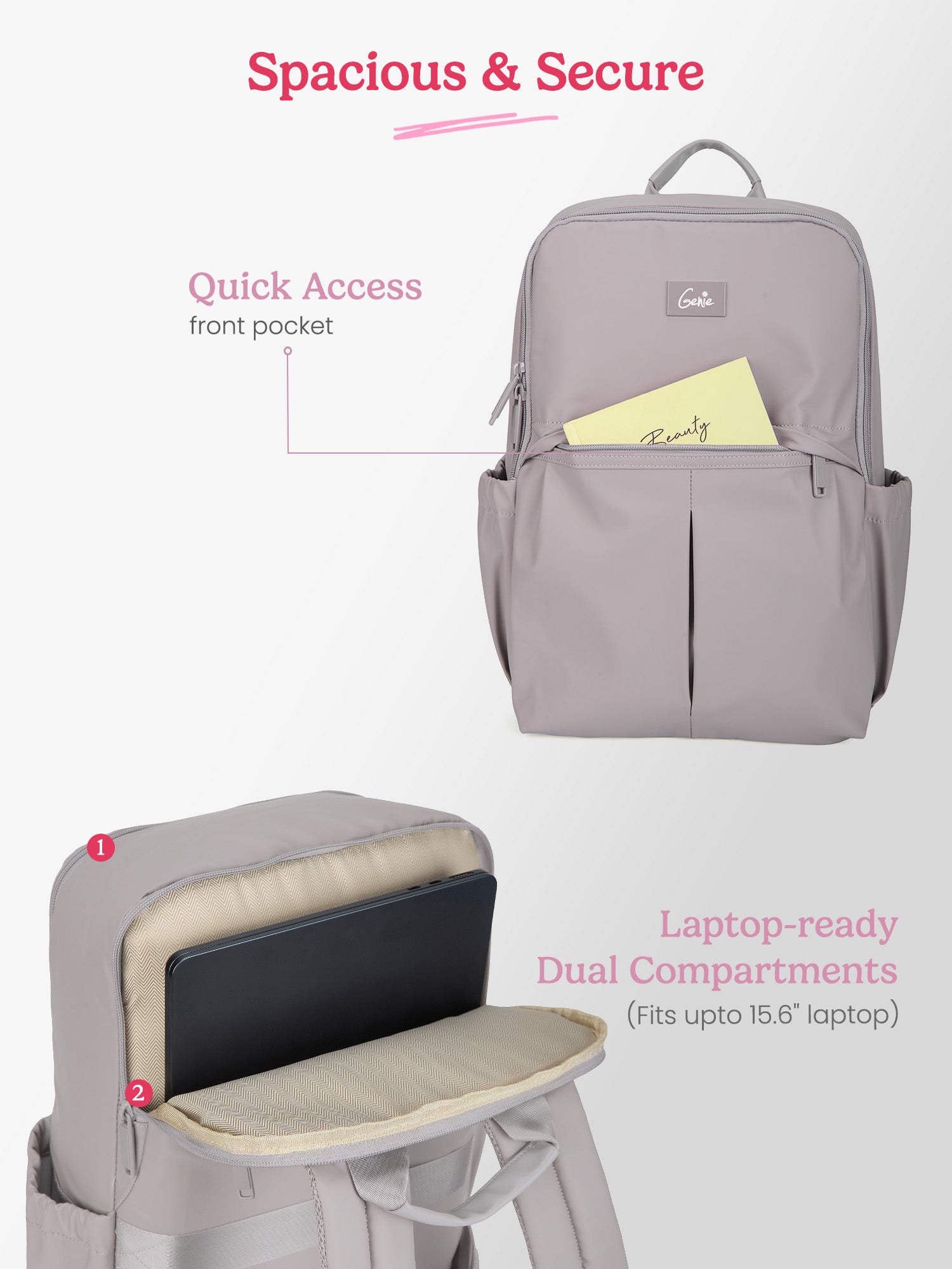 Cipher 27 L Grey Formal Backpack Laptop Sleeve