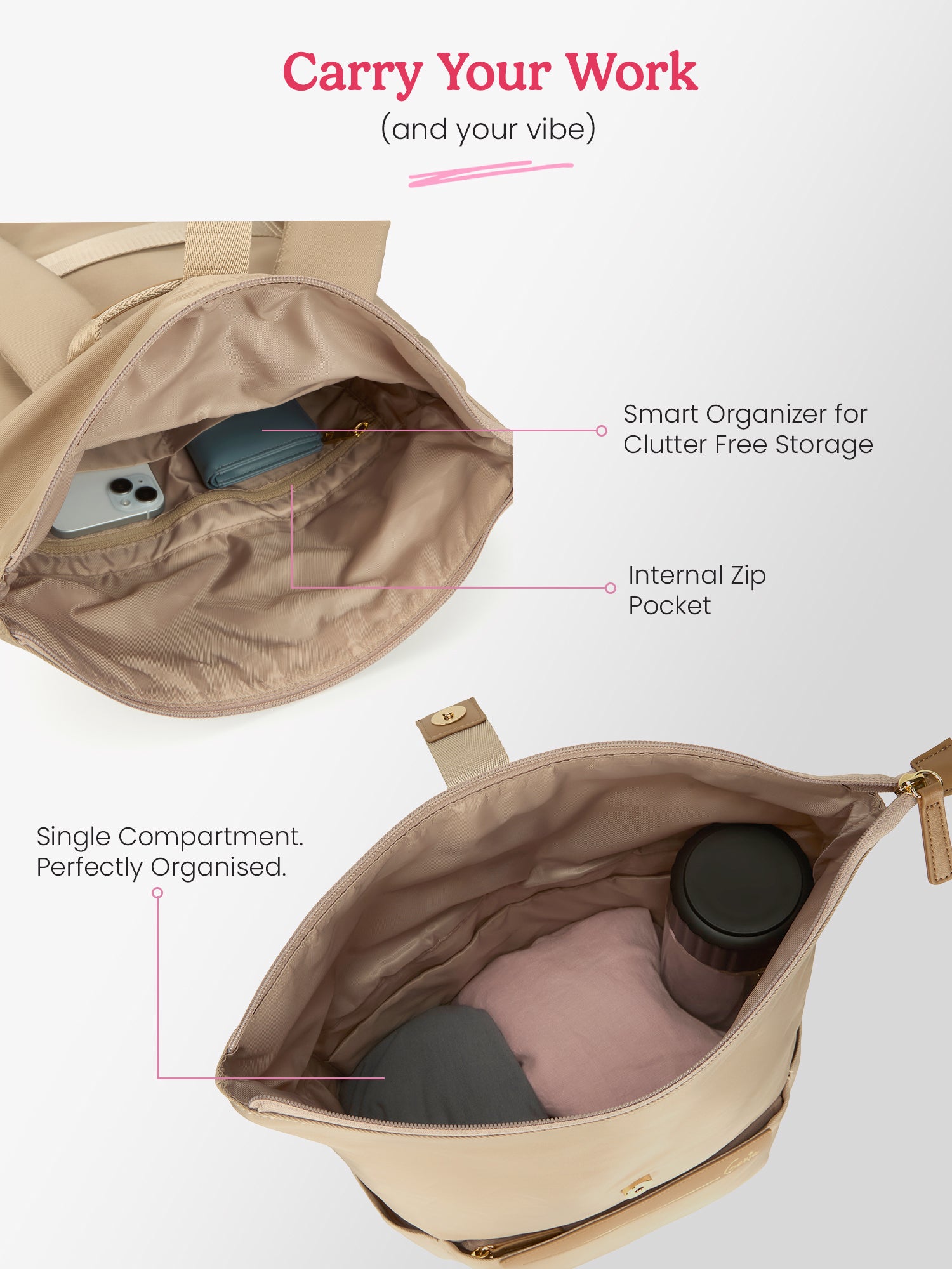 Rogue 27 L Beige Top Open Formal Backpack with Laptop Sleeve