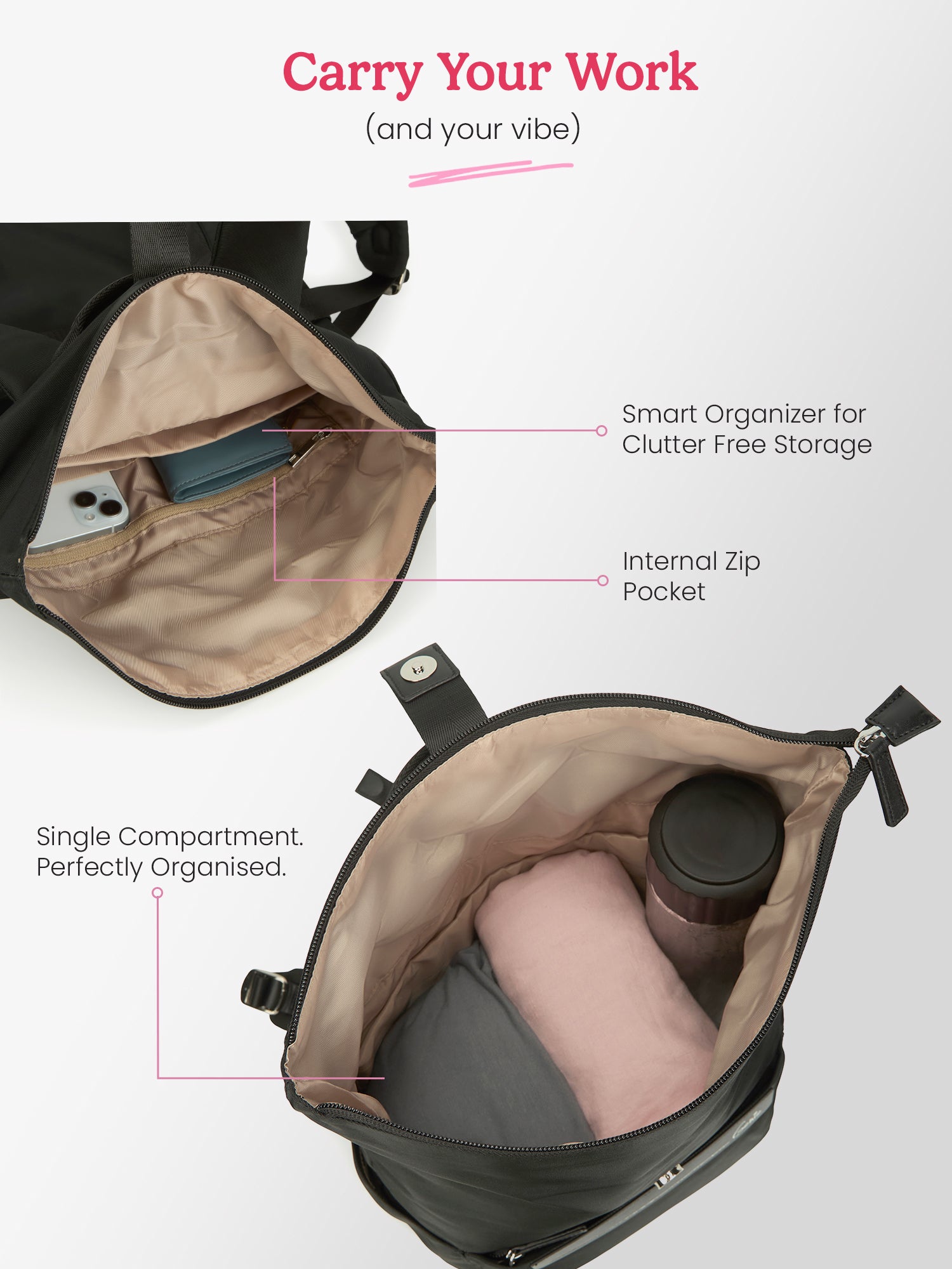 Rogue 27 L Black Top Open Formal Backpack with Laptop Sleeve