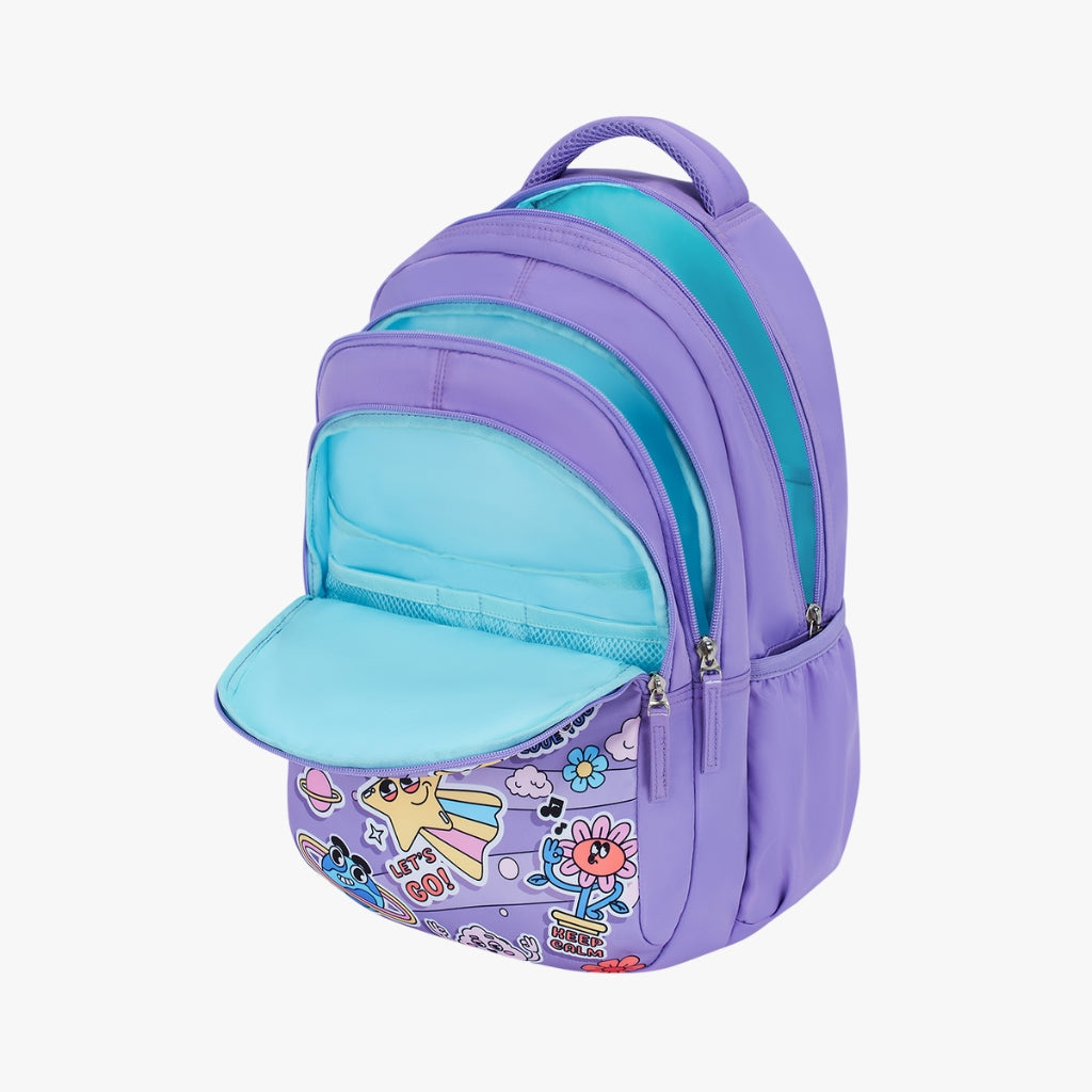 Genie Pearl 27L Purple Juniors Backpack With Easy Access Pockets