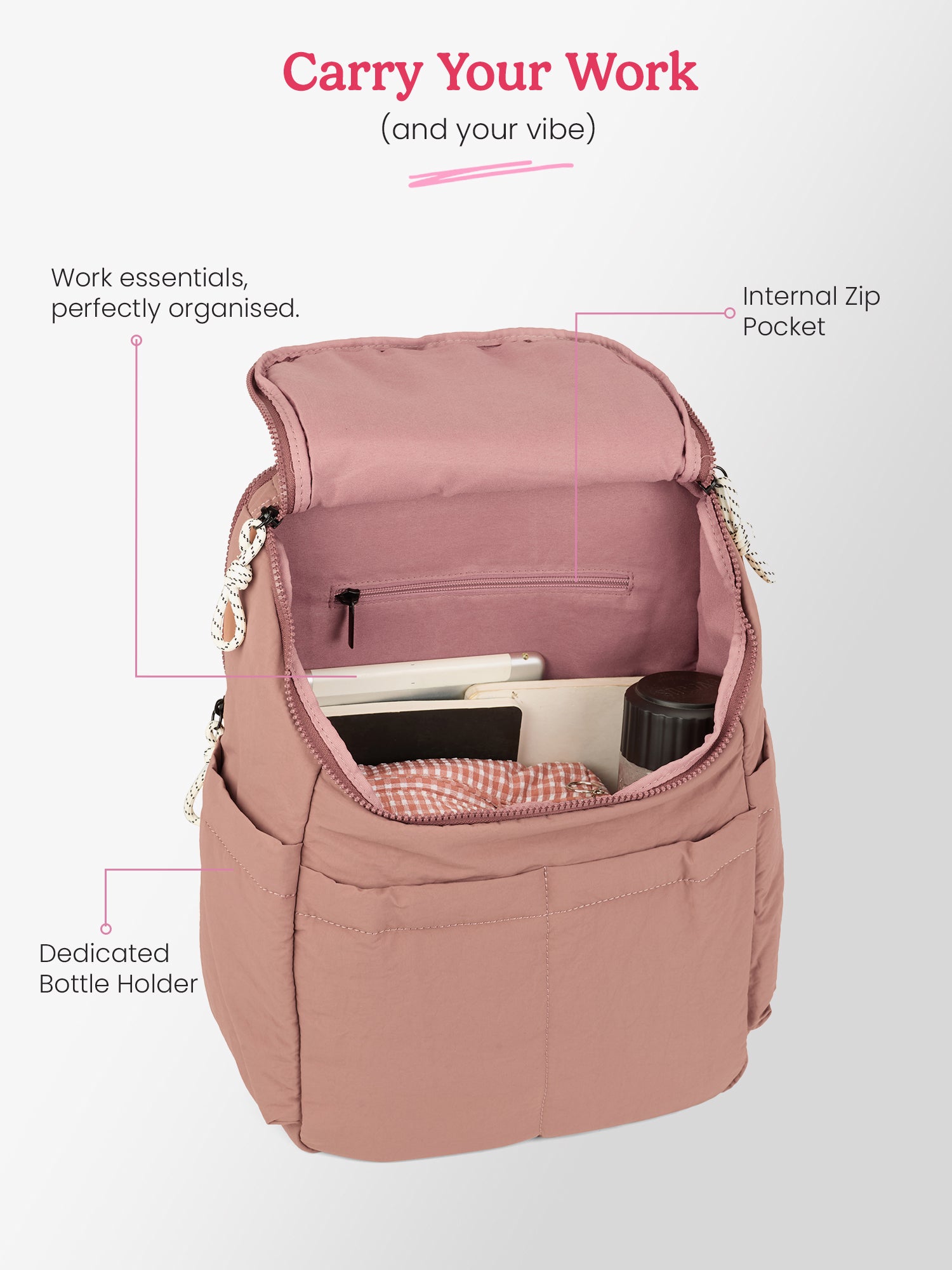 Plushpack 27L Red Casual Backpack With Laptop Sleeve