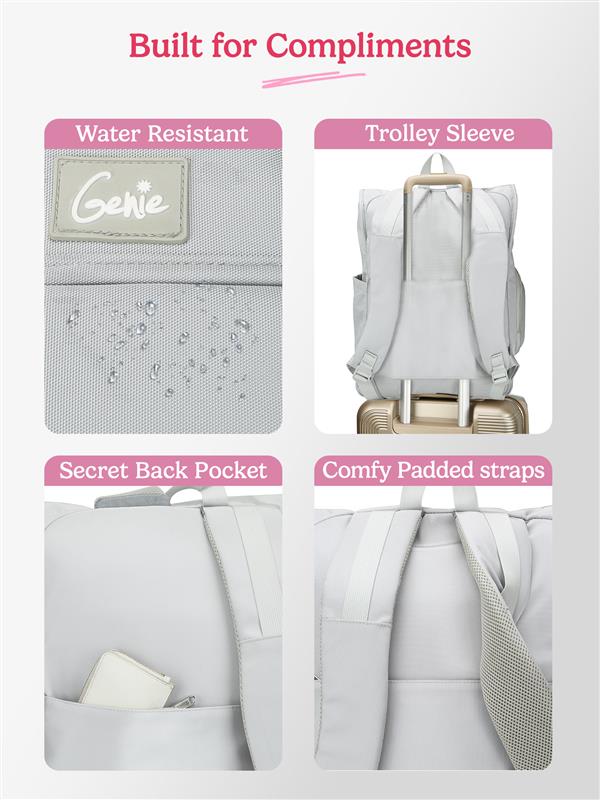 Skye 27L Grey Casual Backpack With Laptop Sleeve