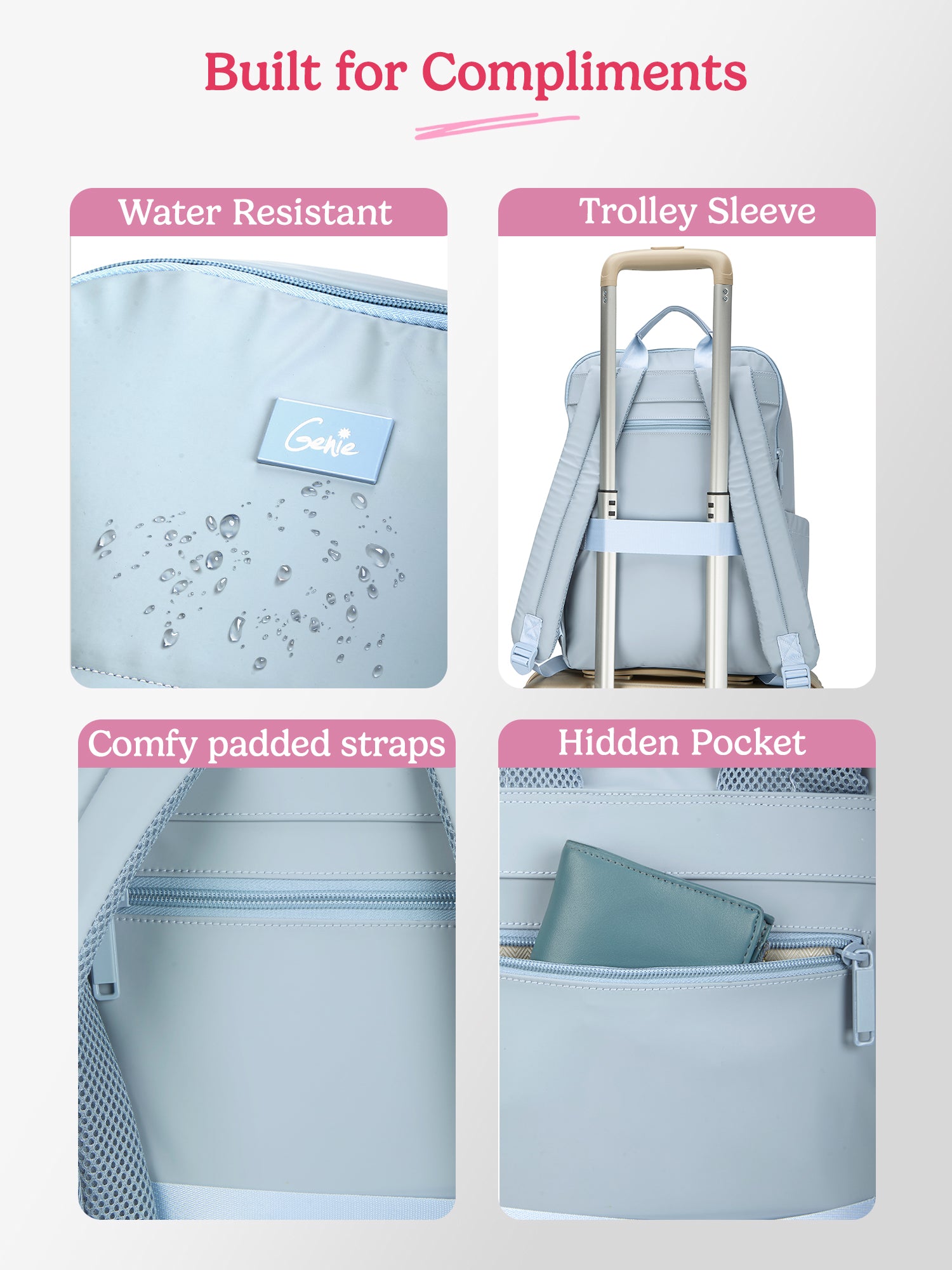 Cipher 27 L Sky Blue Formal Backpack Laptop Sleeve
