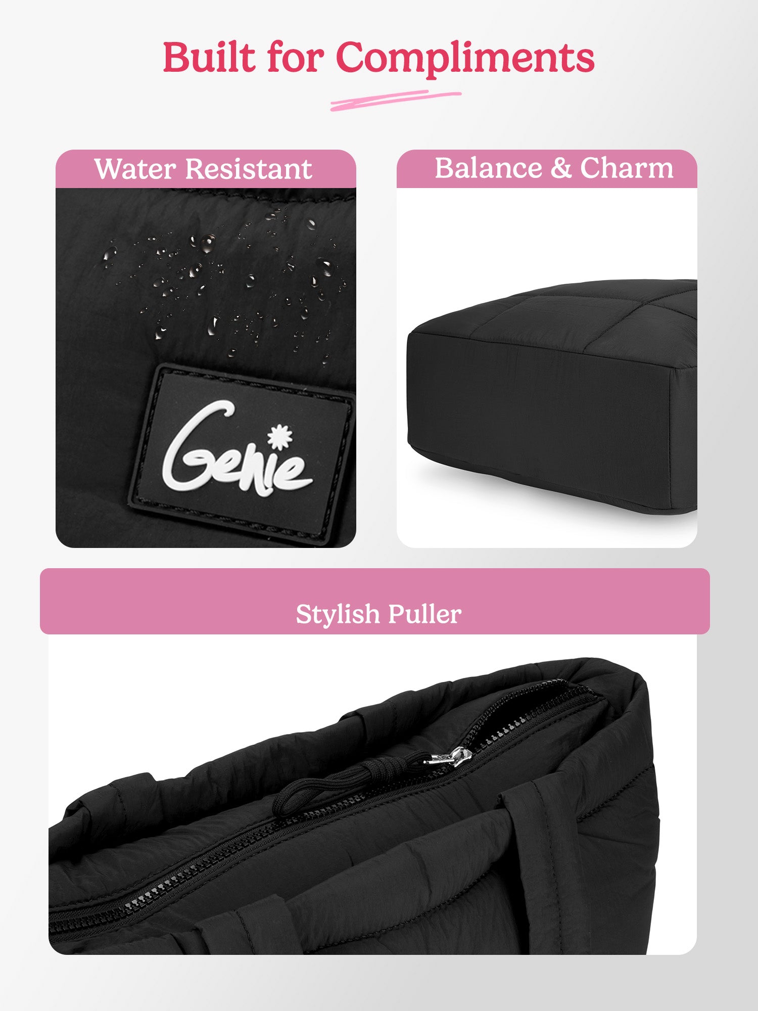 Halotote 18L Black Tote Bag With Laptop Sleeve