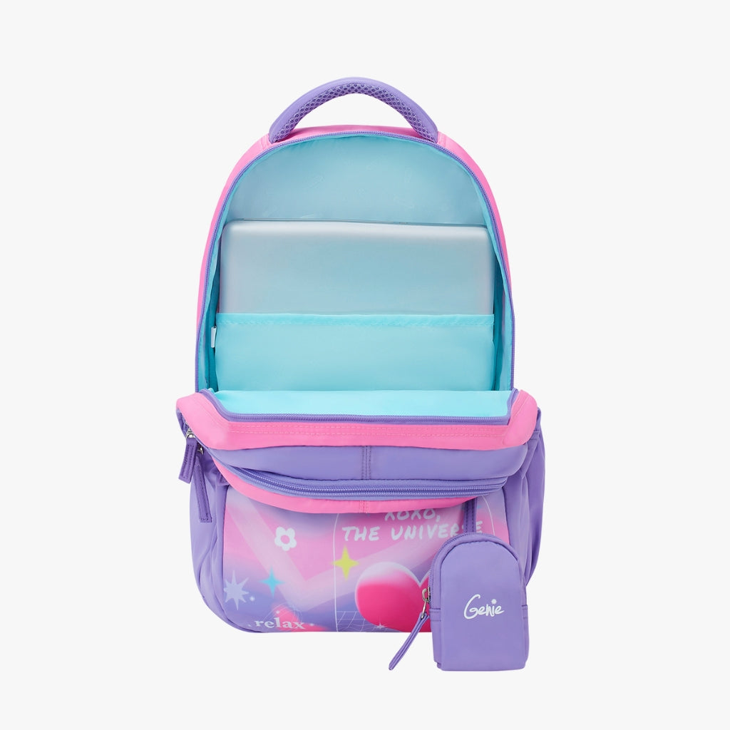 Genie Dreamer 27L Purple Juniors Backpack With Easy Access Pockets