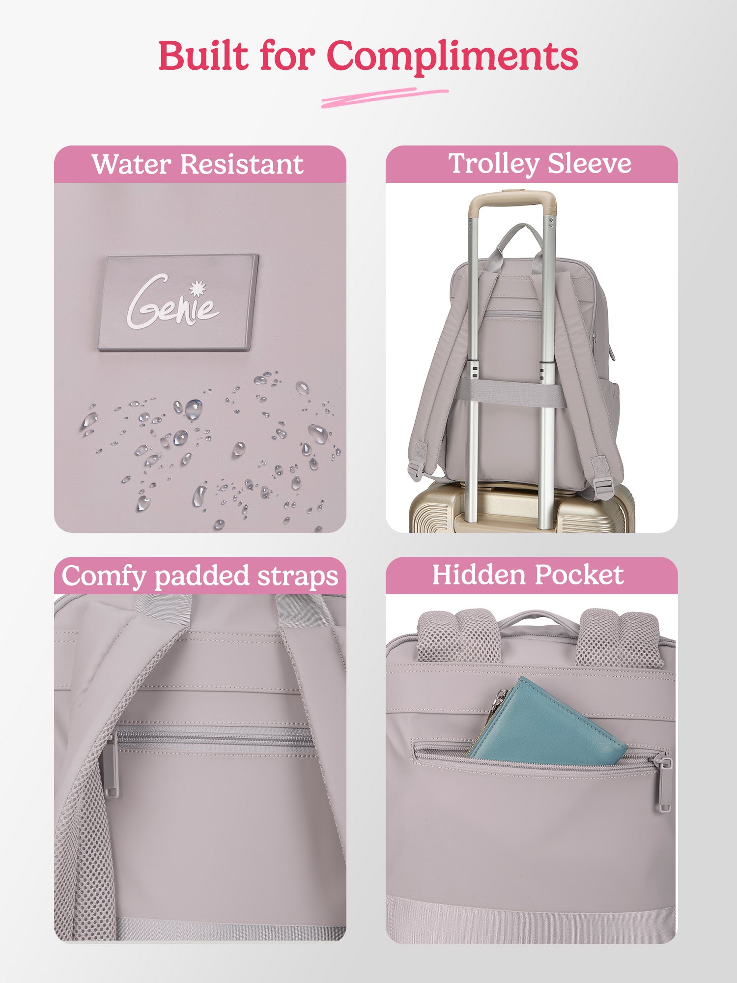Cipher 27 L Grey Formal Backpack Laptop Sleeve