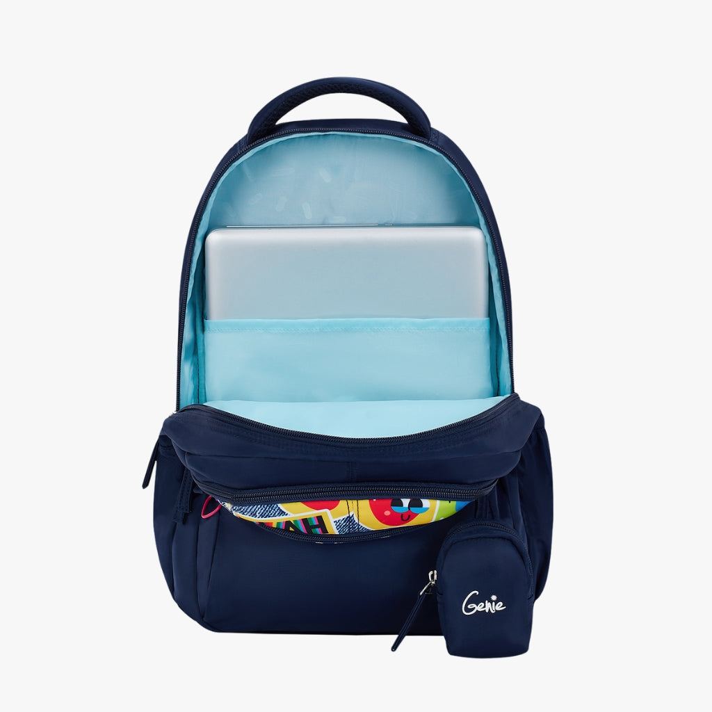 Genie Blahblah 27L Navy Blue Juniors Backpack