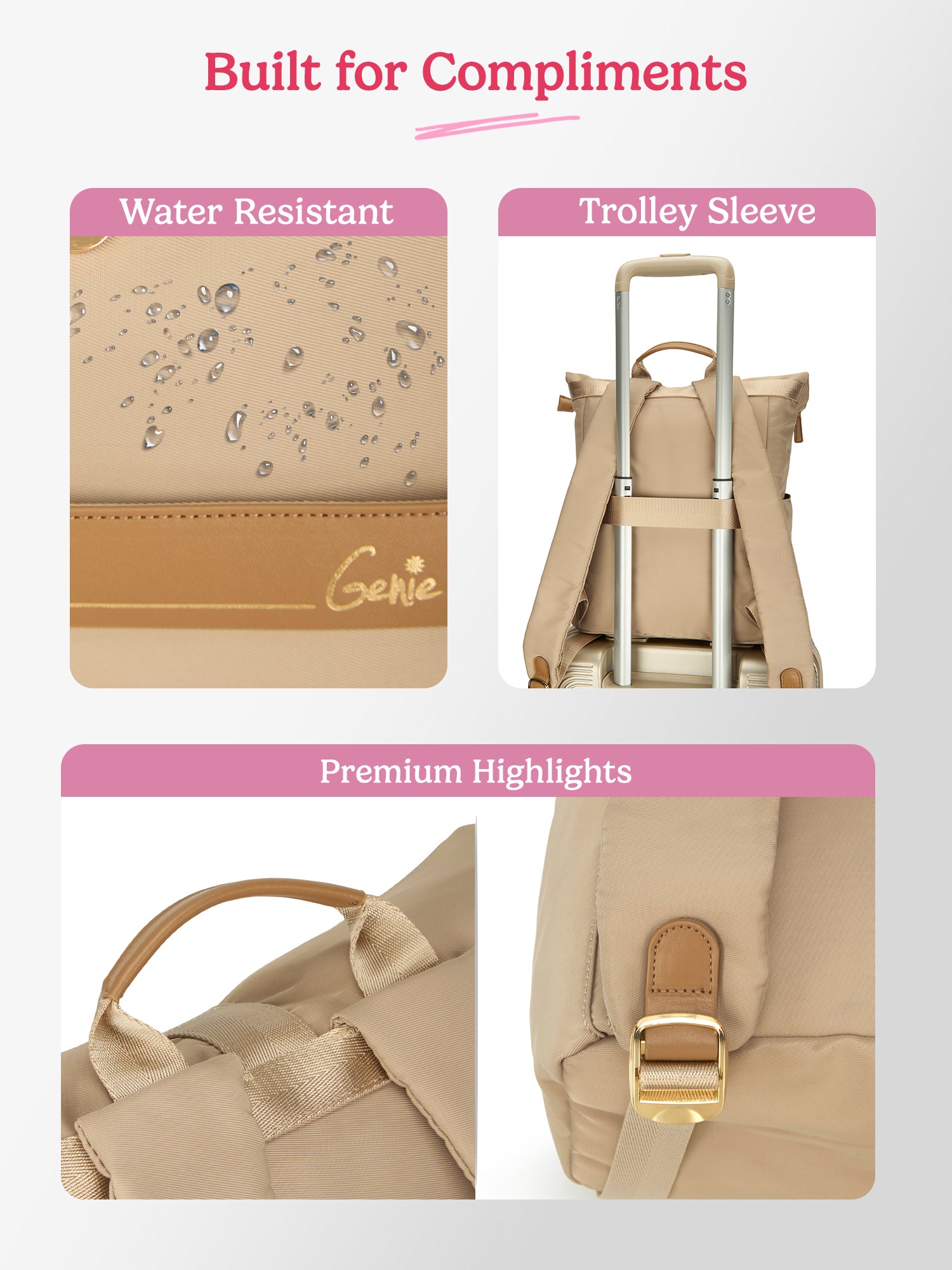 Rogue 27 L Beige Top Open Formal Backpack with Laptop Sleeve