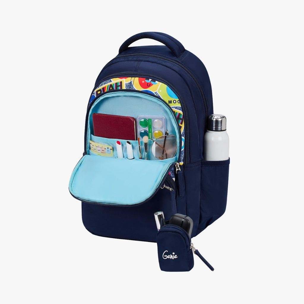 Genie Blahblah 27L Navy Blue Juniors Backpack