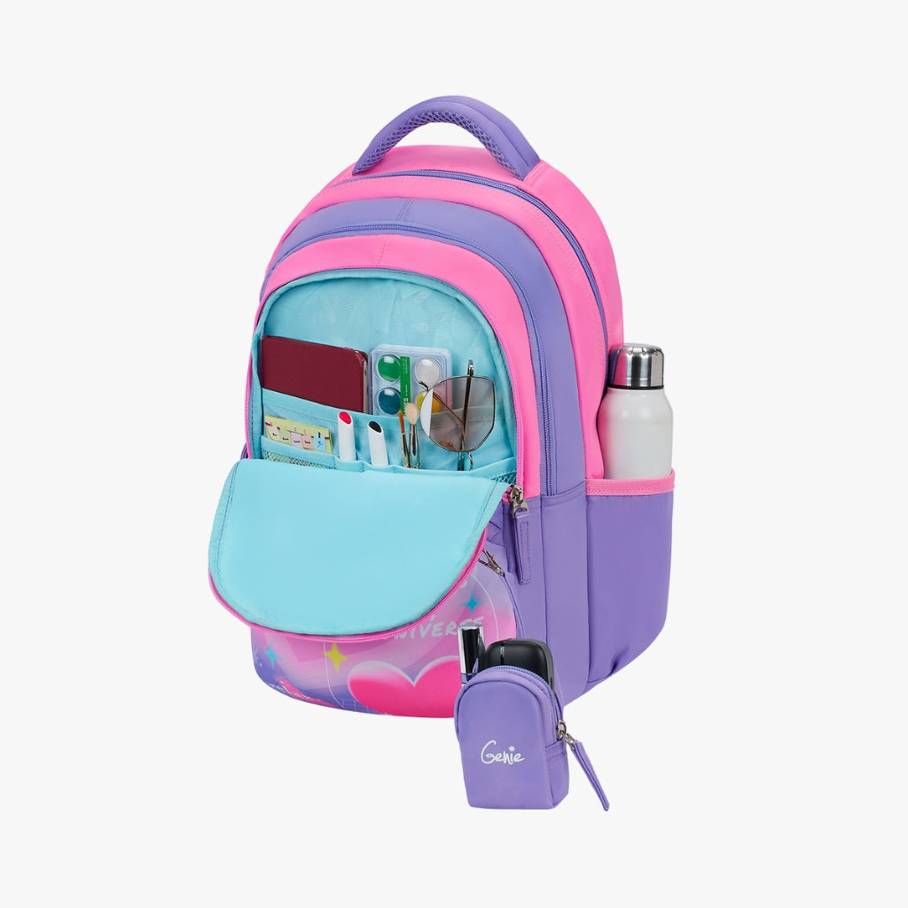 Genie Dreamer 27L Purple Juniors Backpack With Easy Access Pockets
