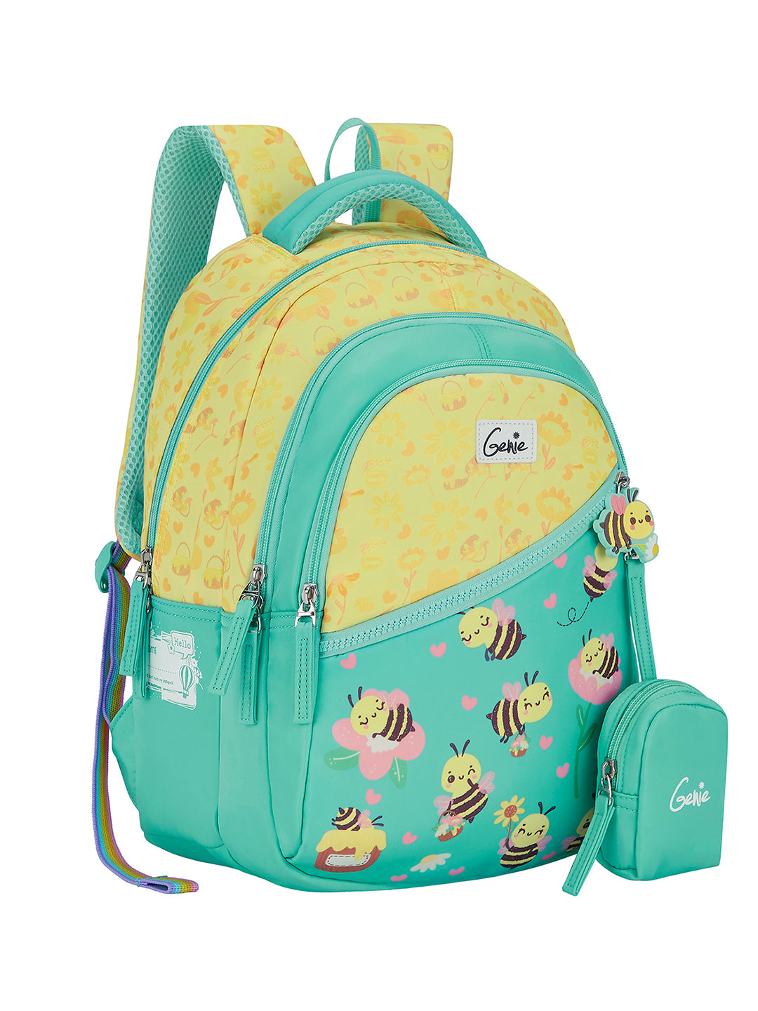Bee Happy Small Backpack for Kids - Teal