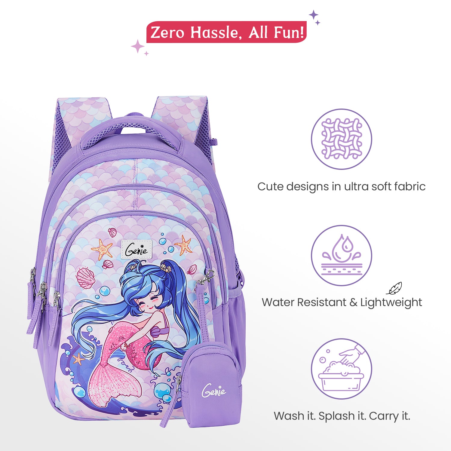 Mermaid Small Backpack for Kids - Lavender