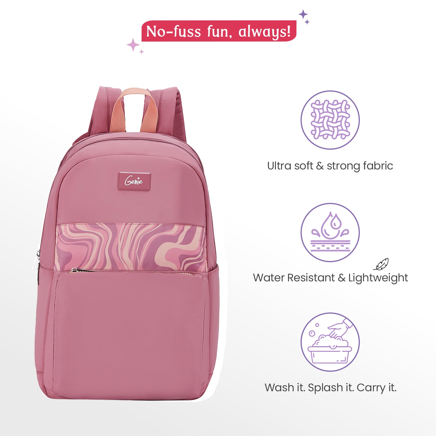 Lola 21L Pink College Backpack With Laptop Sleeve
