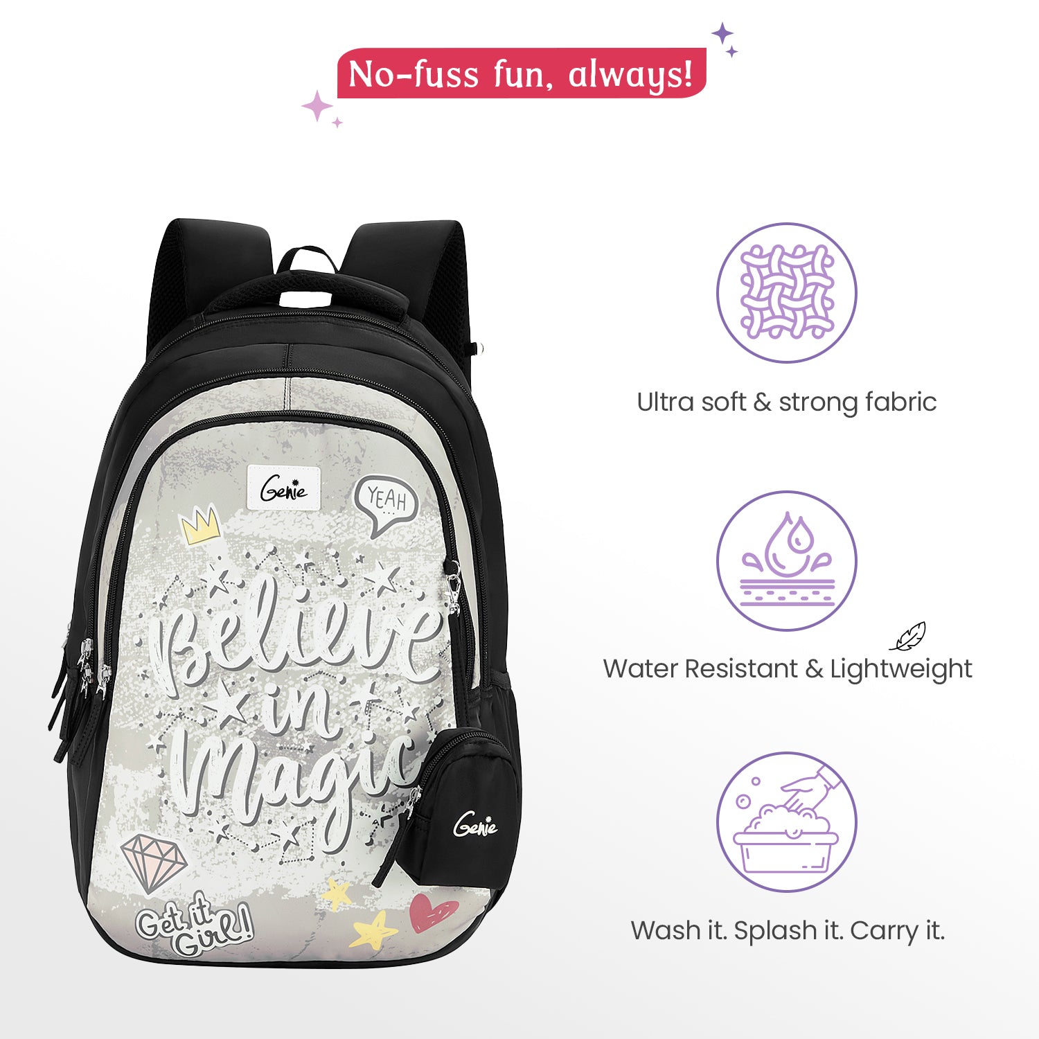 Magic 36L Black School Backpack