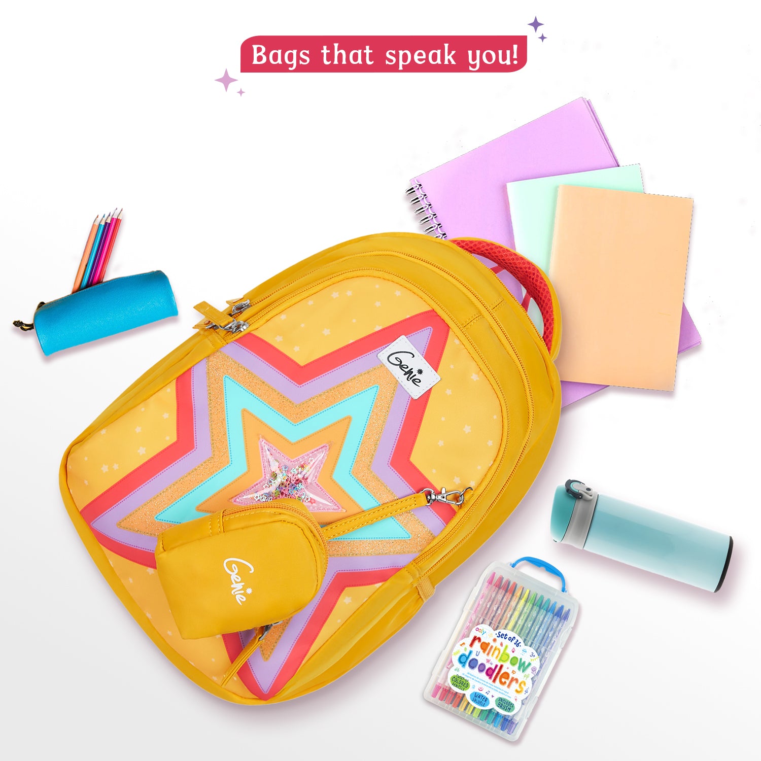 Popstar Small Backpack for Kids - Mustard Yellow
