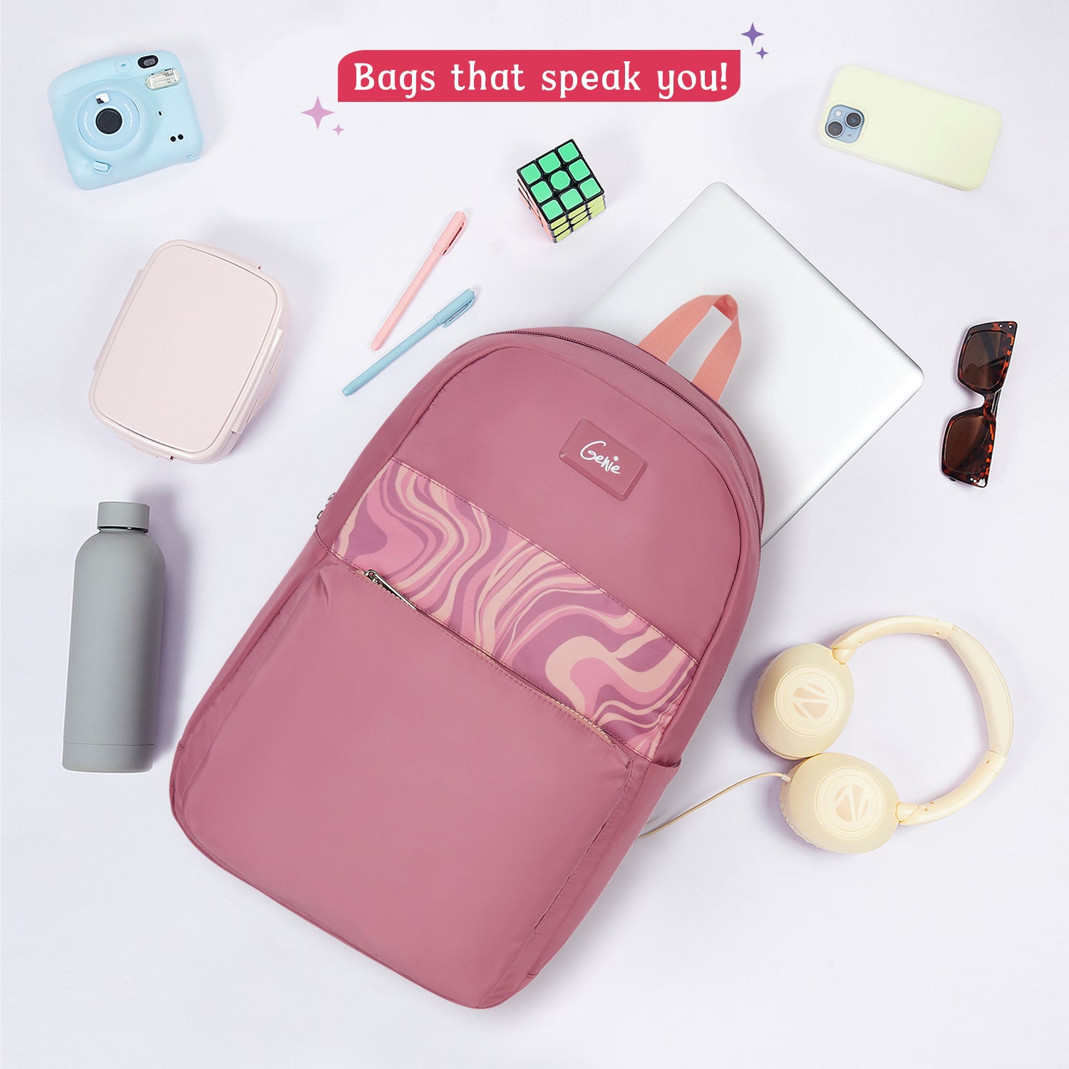Lola 21L Pink College Backpack With Laptop Sleeve