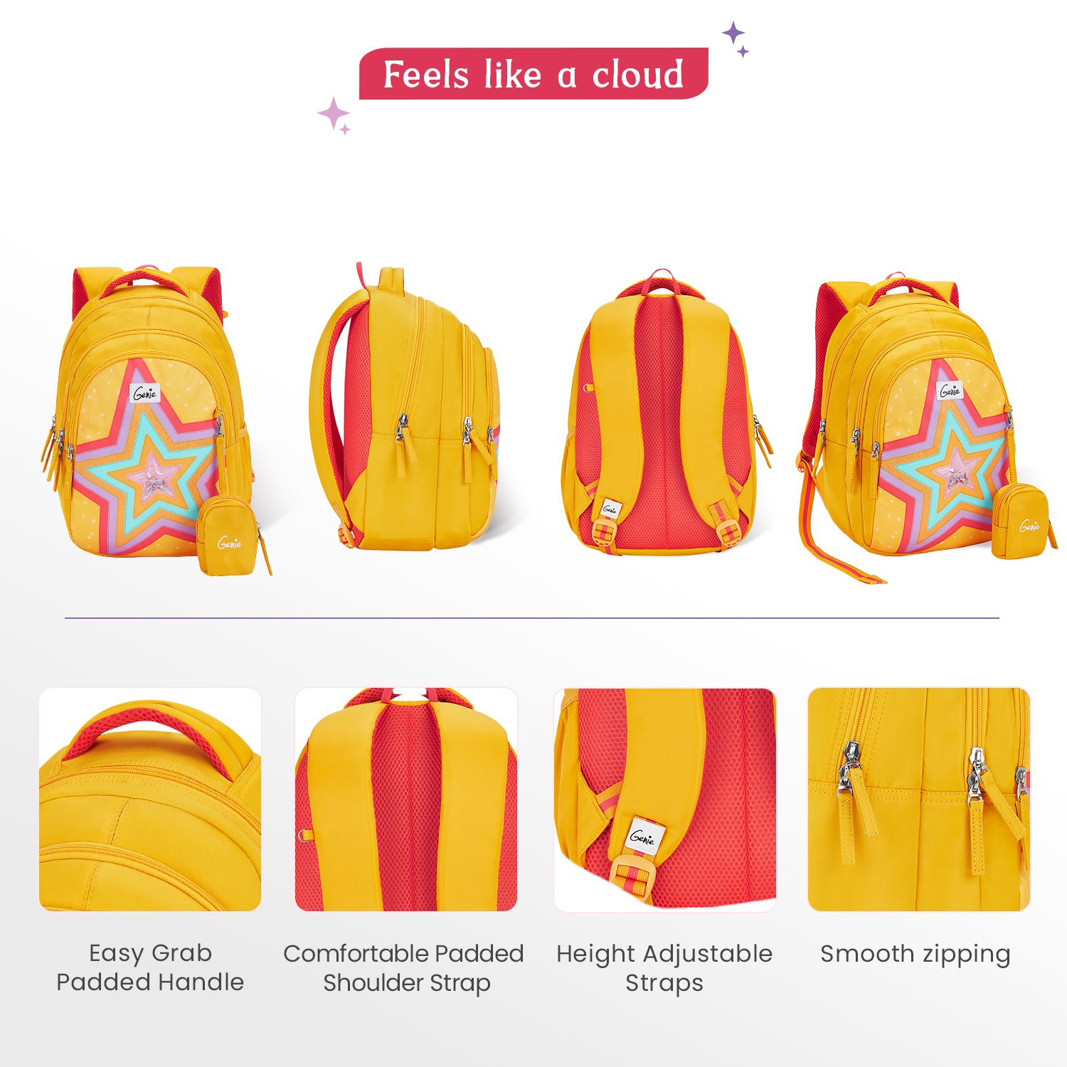 Popstar Small Backpack for Kids - Mustard Yellow