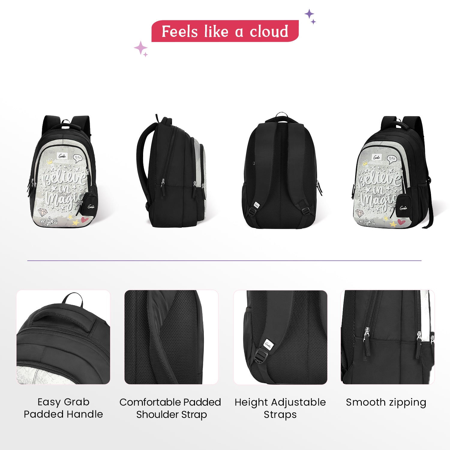 Magic 36L Black School Backpack