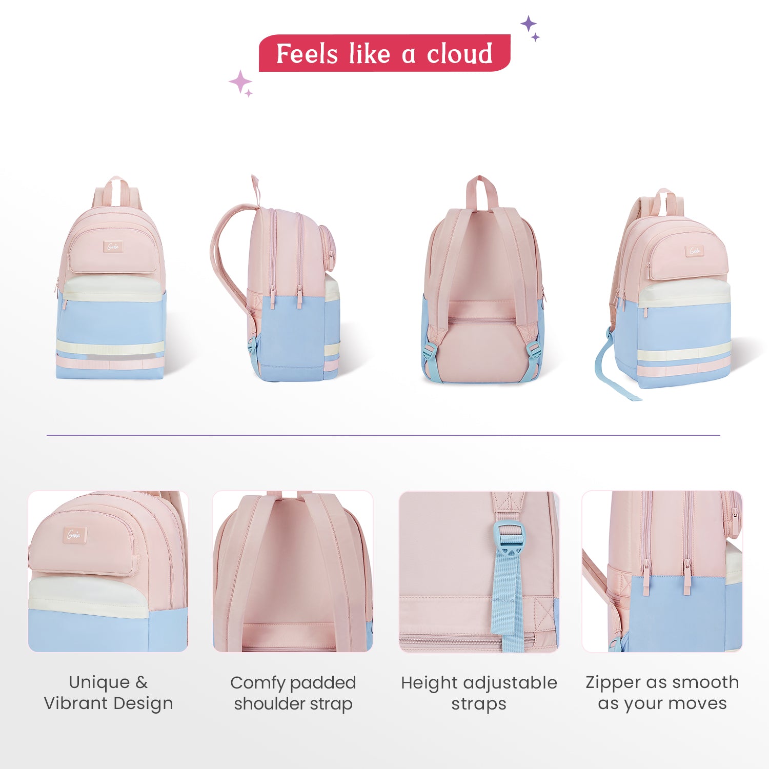 Fae 21L Chalk Blue College Backpack With Laptop Sleeve