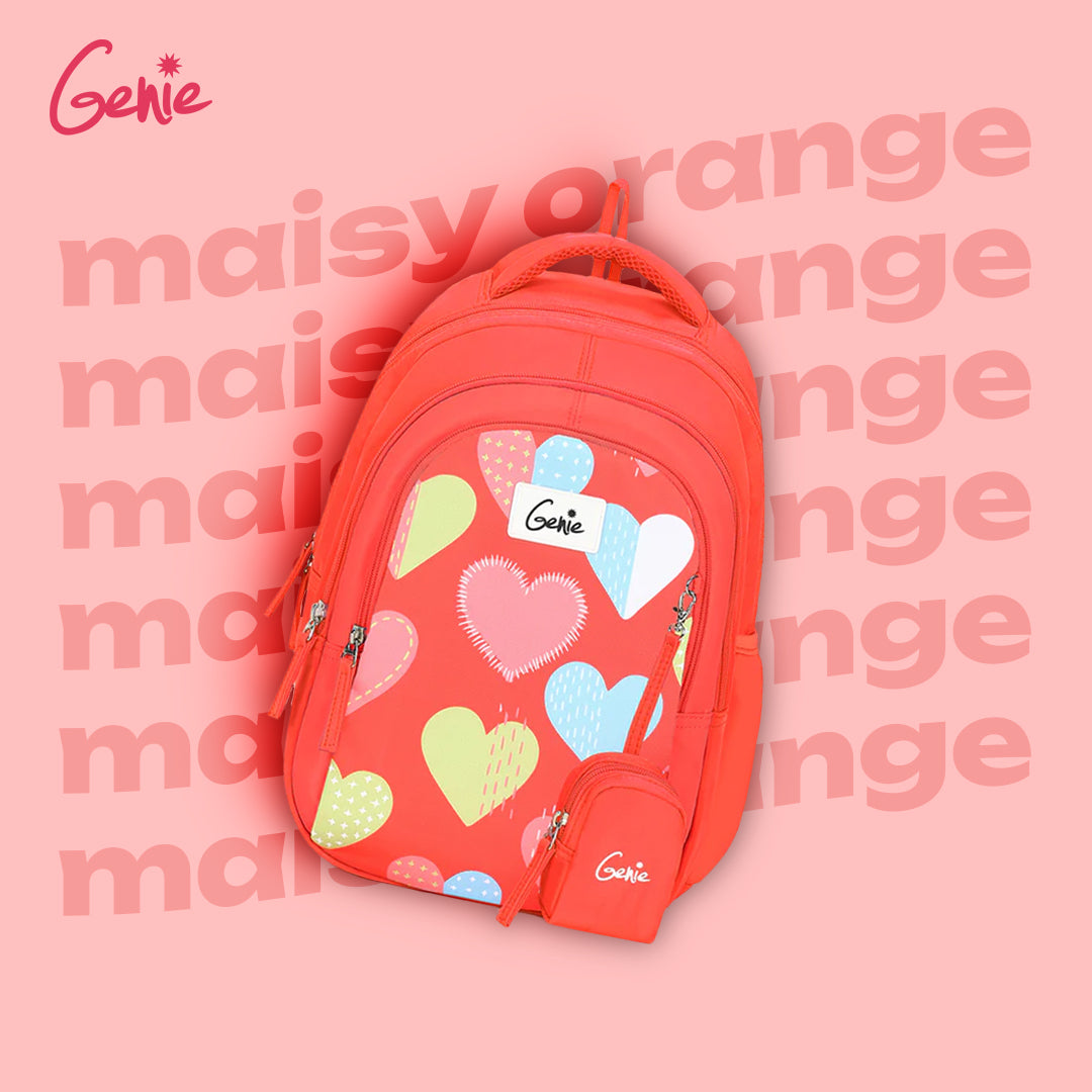 Genie Maisy 20L Coral Kids Backpack With Comfortable Padding